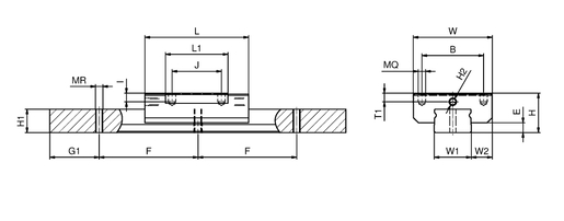 Миниатюрная направляющая система узкого типа SNR LGMX15BN2BBC00200NZ0-1-0-20.0N