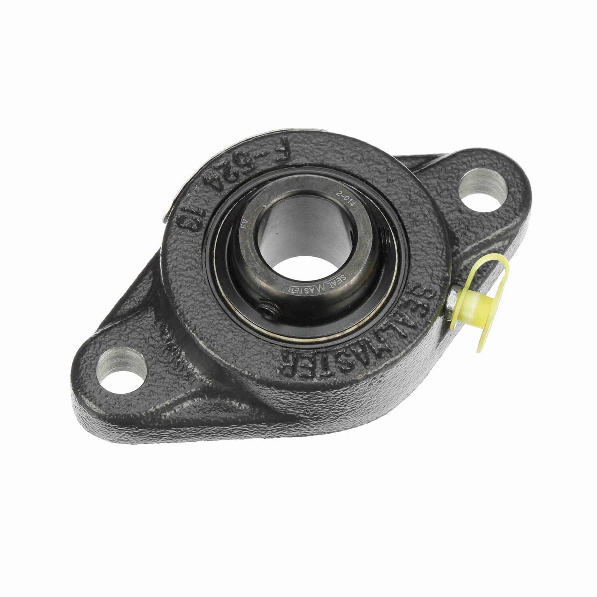 Sealmaster Mounted Cast Iron Two Bolt Flange Ball Bearing - 52100 Bearing Steel, Black Oxided - Setscrew Lock - SFT-14