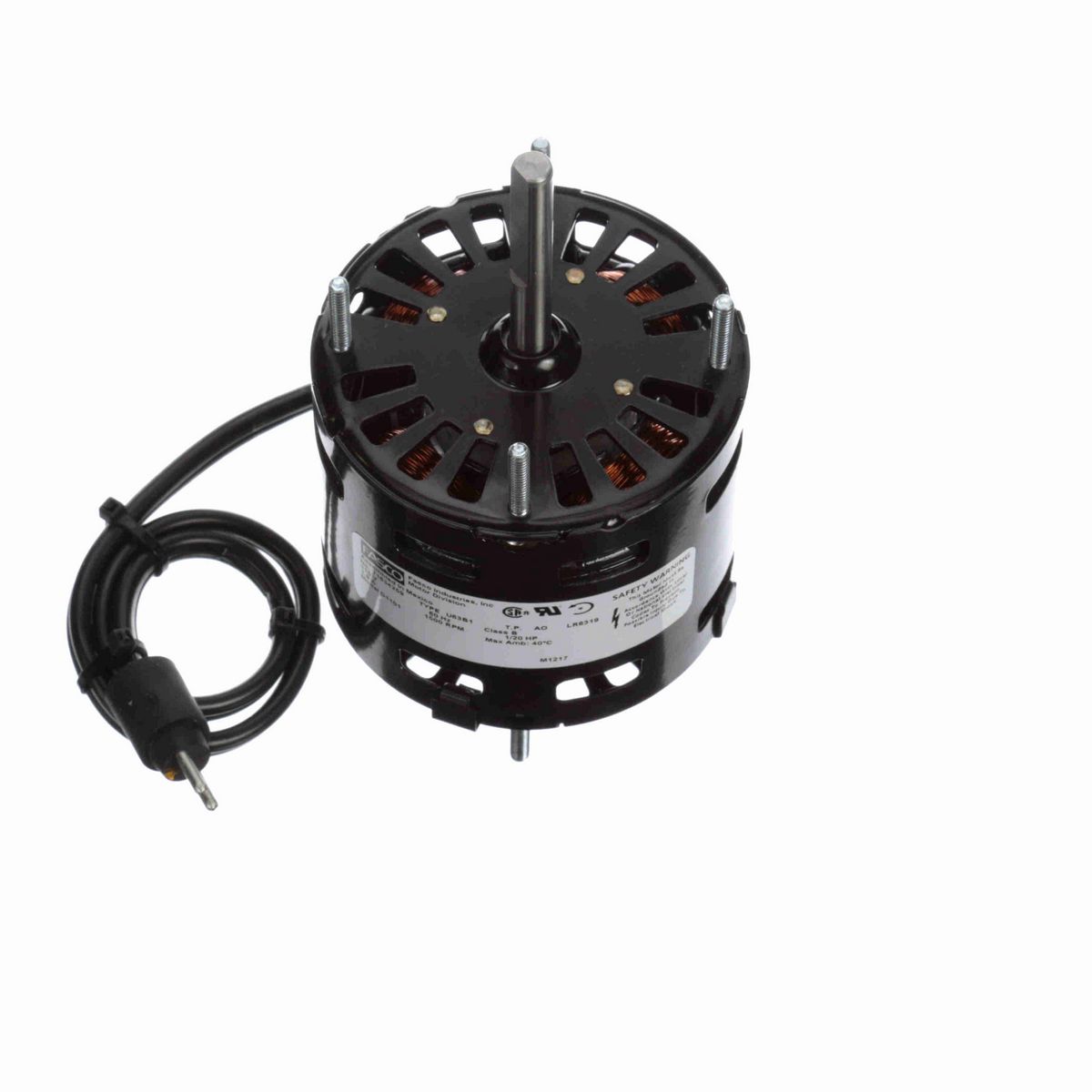 FASCO OEM Replacement Motor, 1/20 HP, 1 Ph, 60 Hz, 115 V, 1500 RPM, 1 Speed, 3.3" Diameter, OAO - D1101