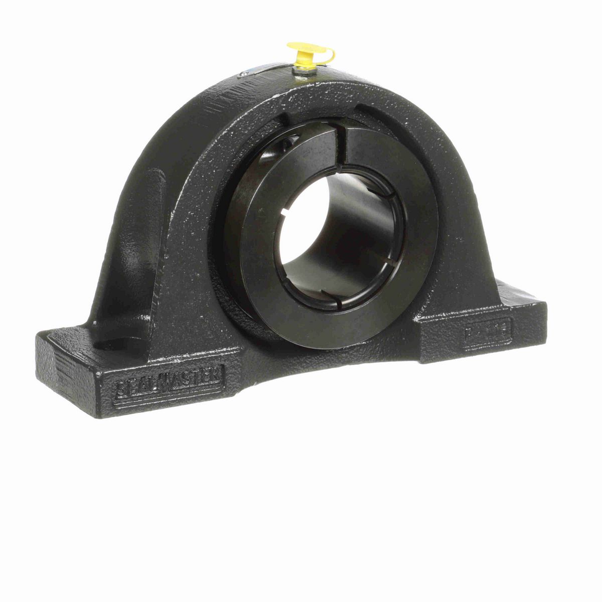Sealmaster Mounted Cast Iron Two Bolt Pillow Block Ball Bearing - 52100 Bearing Steel, Black Oxided - Concentric Lock - NP-212TMC