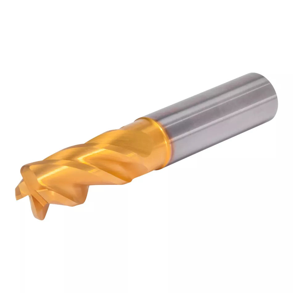 Solid Carbide End Mill for Roughing and Finishing of Multiple Materials Kennametal GOmill PRO - Radiused - 4 Flutes - Necked - Plain Shank - Metric [7231163]