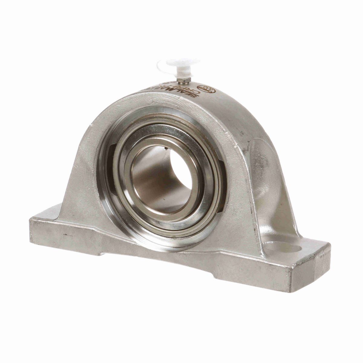 Sealmaster Mounted Stainless Steel Two Bolt Pillow Block Ball Bearing - 52100 Bearing Steel, Phosphorus Nickel Coated - Setscrew Lock - Corrosion Resistant - CRPS-PN23