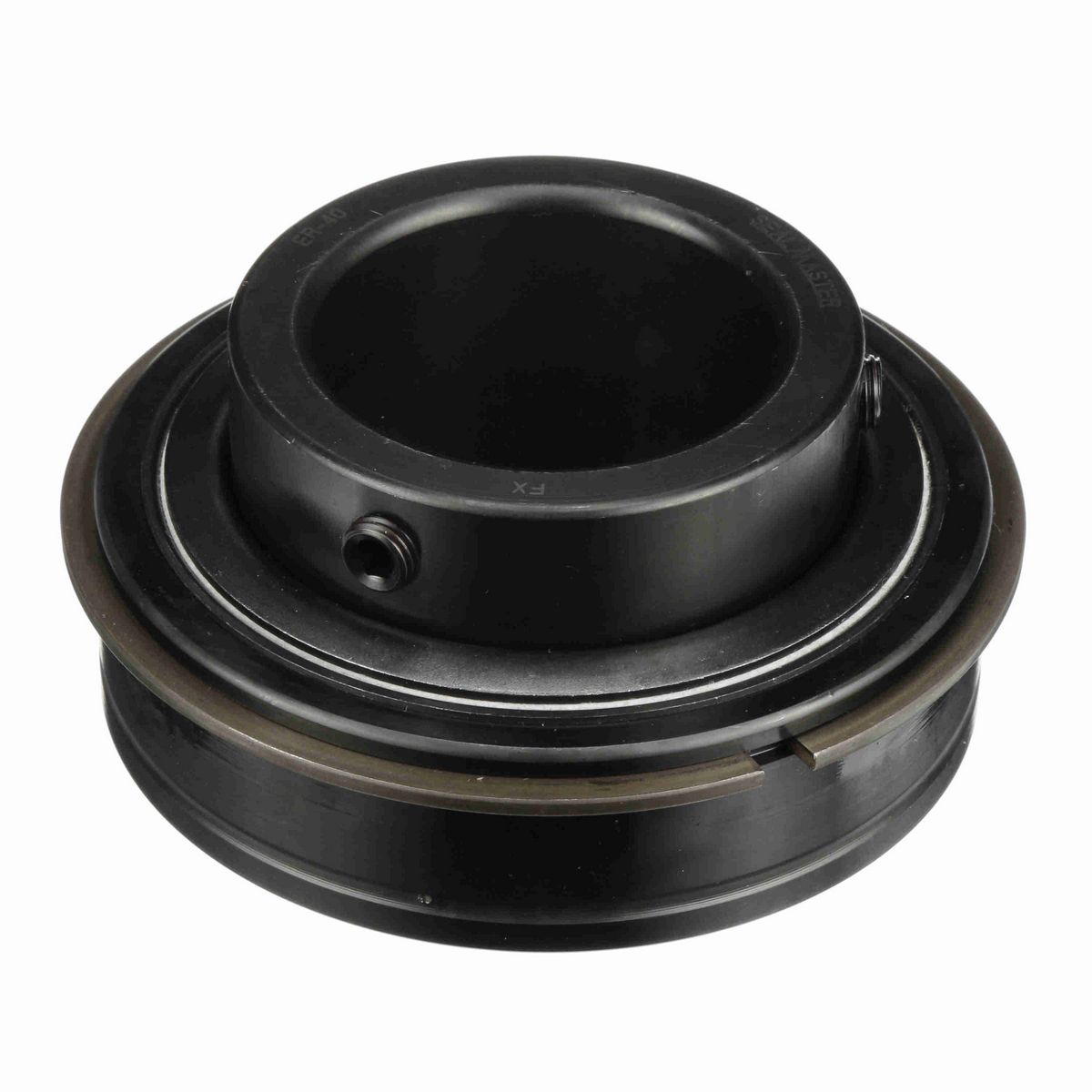 Sealmaster Mounted Insert Only Ball Bearing - 52100 Bearing Steel, Black Oxided - Setscrew Lock - ER-40
