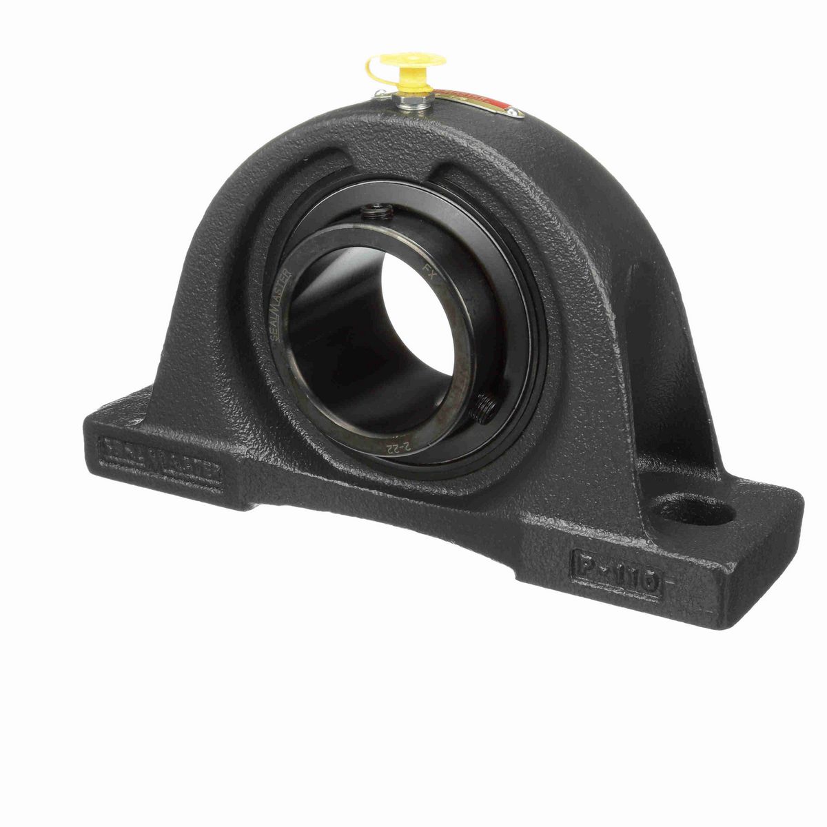 Sealmaster Mounted Cast Iron Two Bolt Pillow Block Ball Bearing - 52100 Bearing Steel, Black Oxided - Setscrew Lock - NP-34