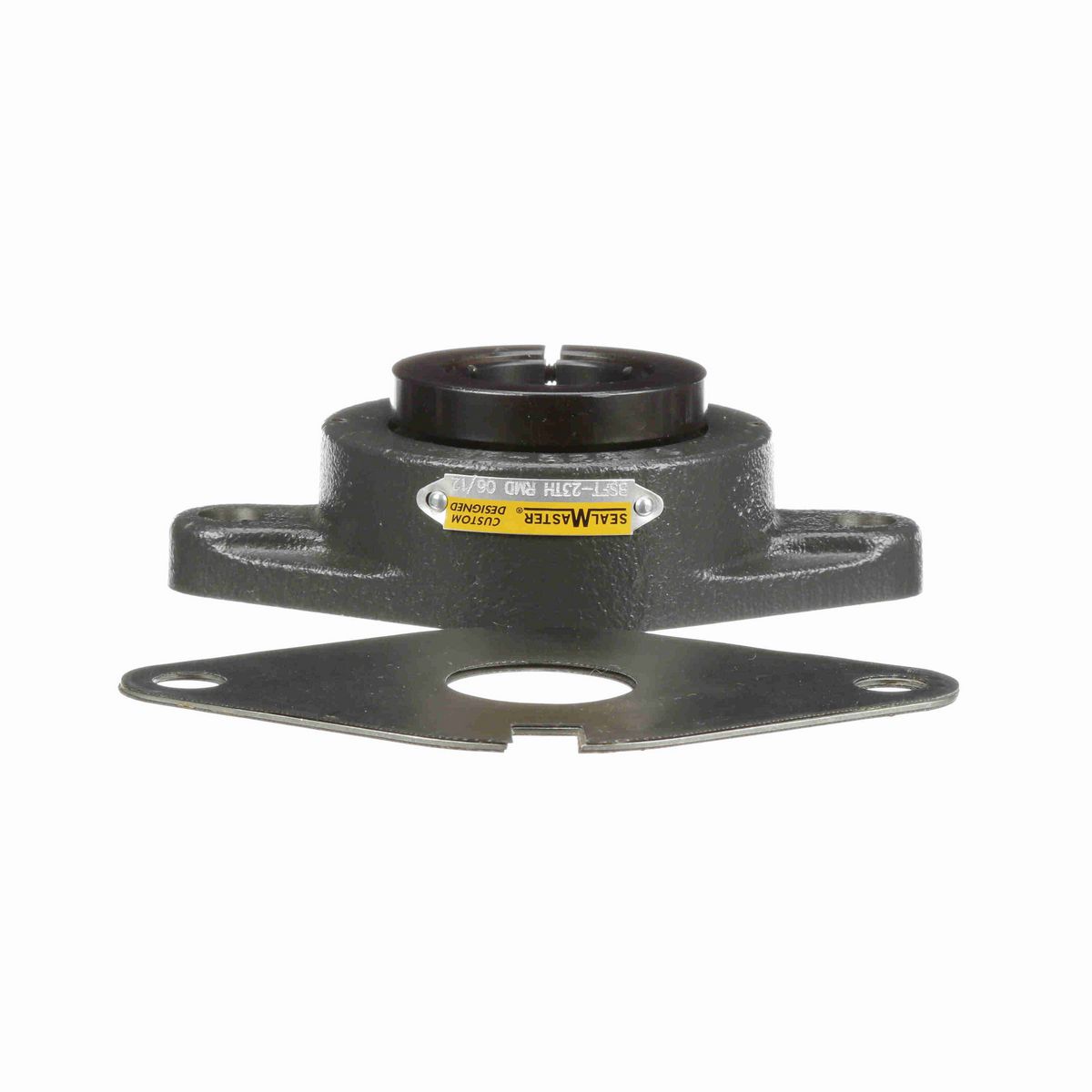 Sealmaster Mounted Cast Iron Two Bolt Flange Ball Bearing - 52100 Bearing Steel, Black Oxided - Concentric Lock - Reduced Maintenance - Lubed for Life - BSFT-23TH RMD