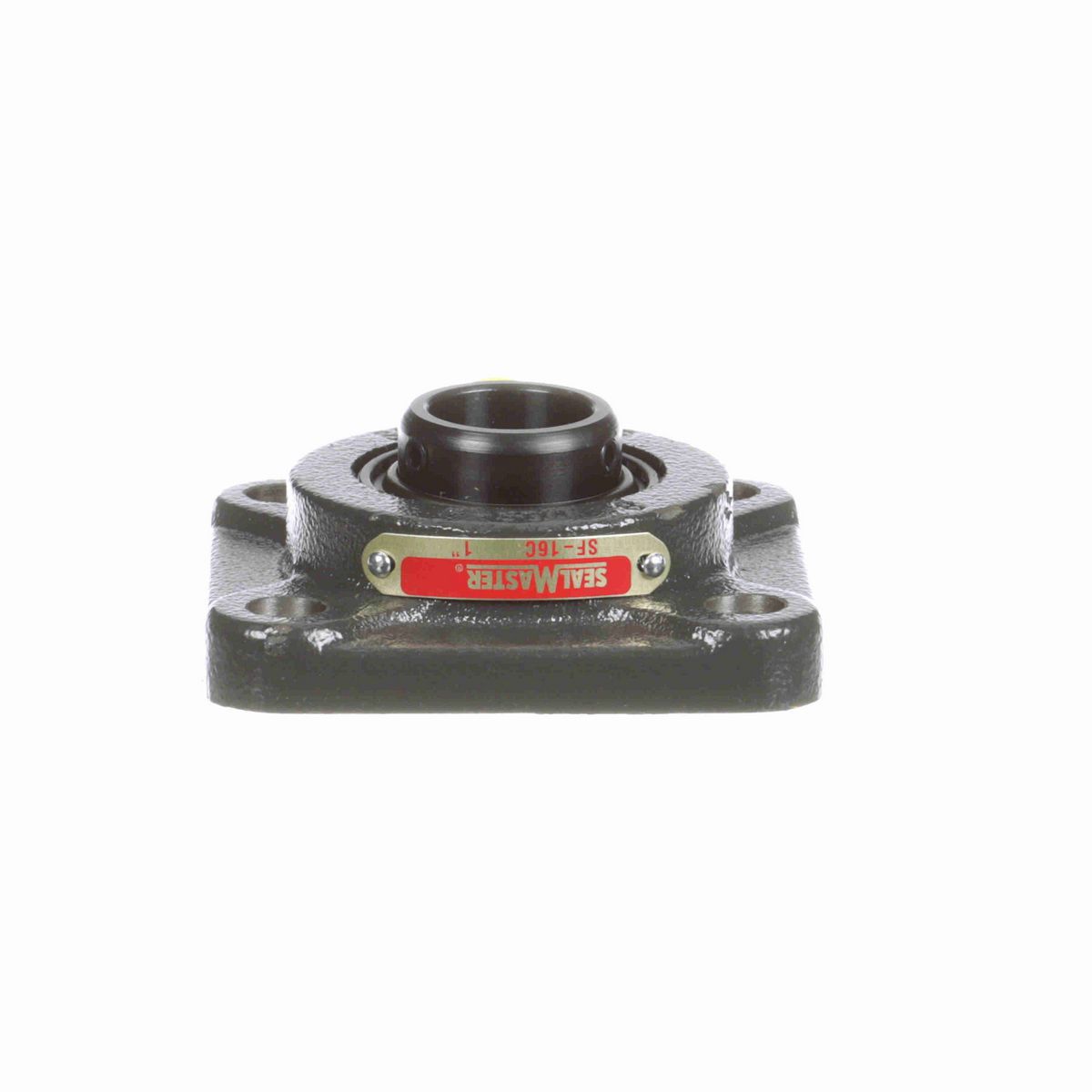 Sealmaster Mounted Cast Iron Four Bolt Flange Ball Bearing - 52100 Bearing Steel, Black Oxided - Setscrew Lock - SF-16C