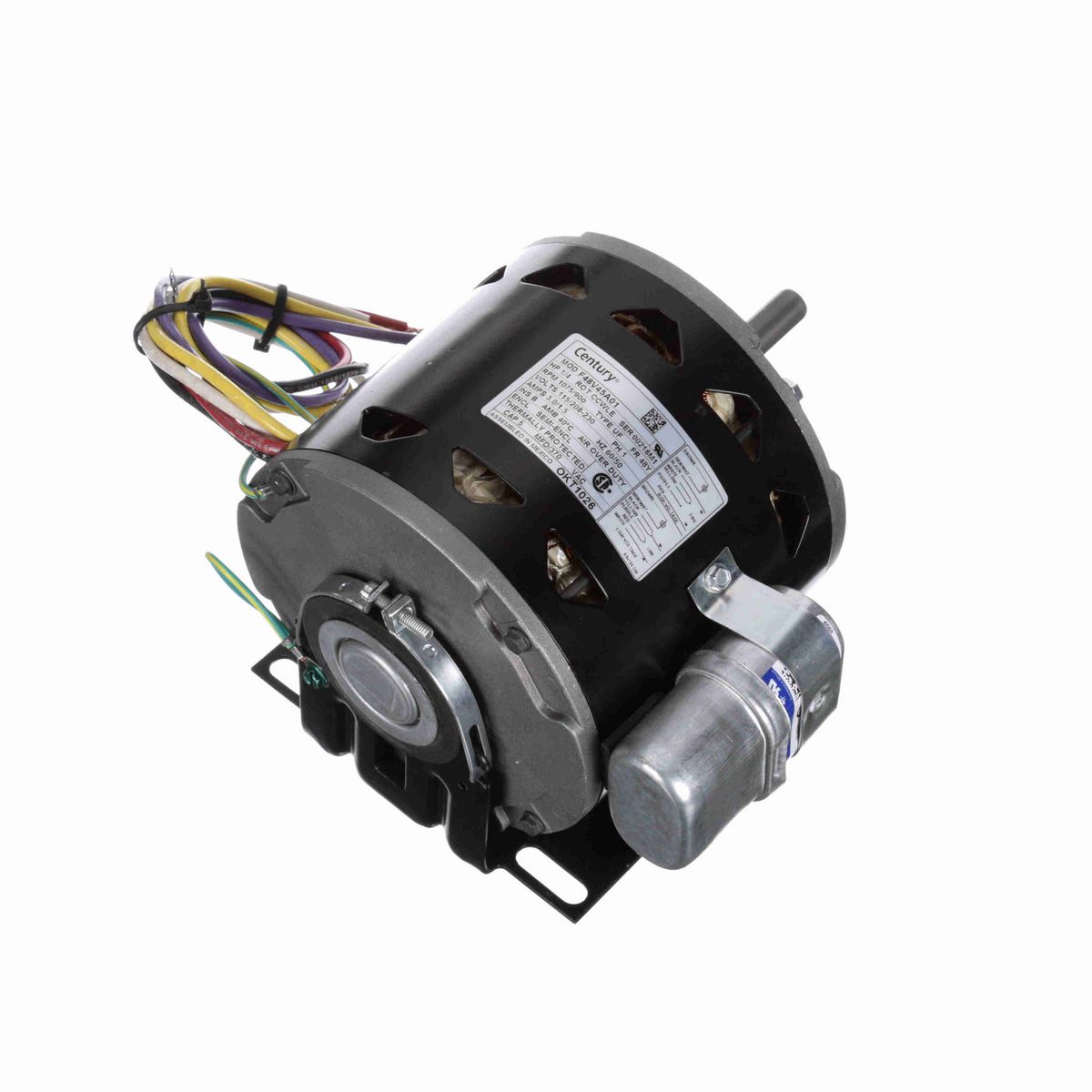Century OEM Replacement Motor, 1/4 HP, 1 Ph, 60/50 Hz, 115/208-230 V, 1075/900 RPM, 1 Speed, 48 Frame, SEMI ENCL - OKT1026