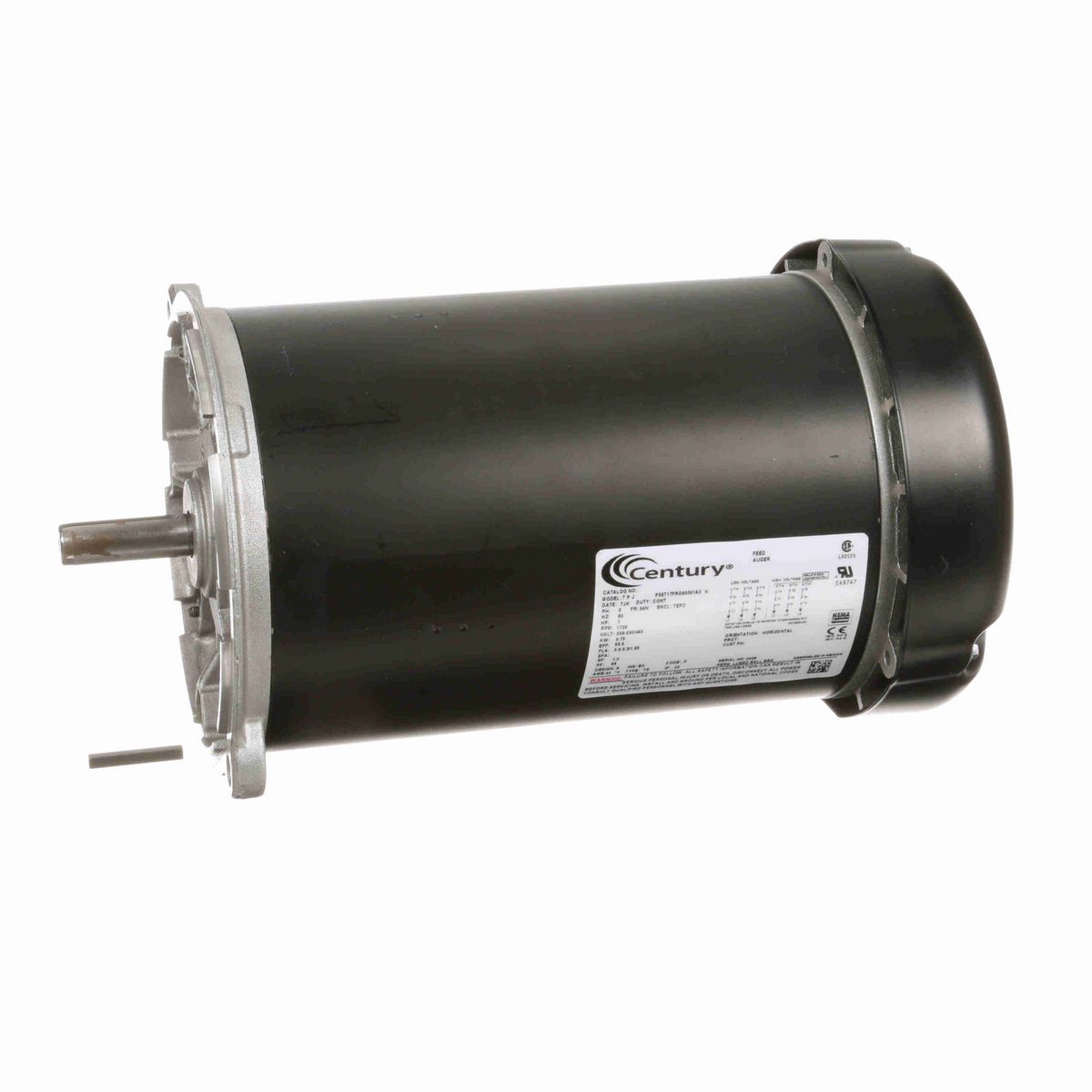 Century Auger Drive Motor, 1 HP, 3 Ph, 60 Hz, 208-230/460 V, 1800 RPM, 56N Frame, TEFC - C348ES