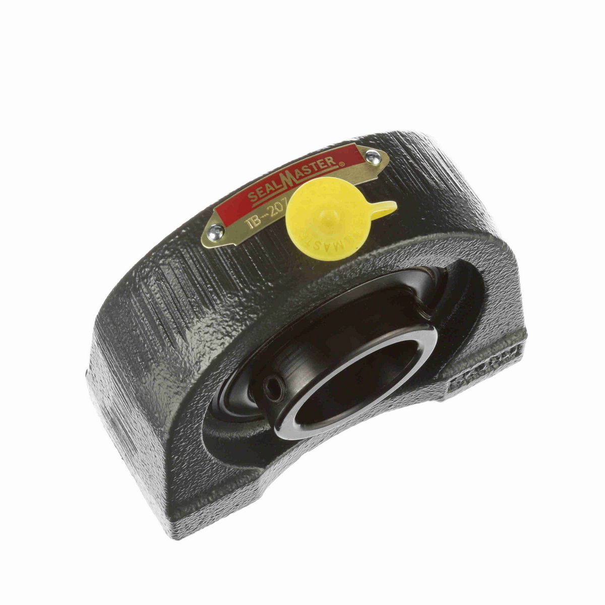 Sealmaster Mounted Cast Iron Tapped Base Pillow Block Ball Bearing - 52100 Bearing Steel, Black Oxided - Setscrew Lock - TB-207