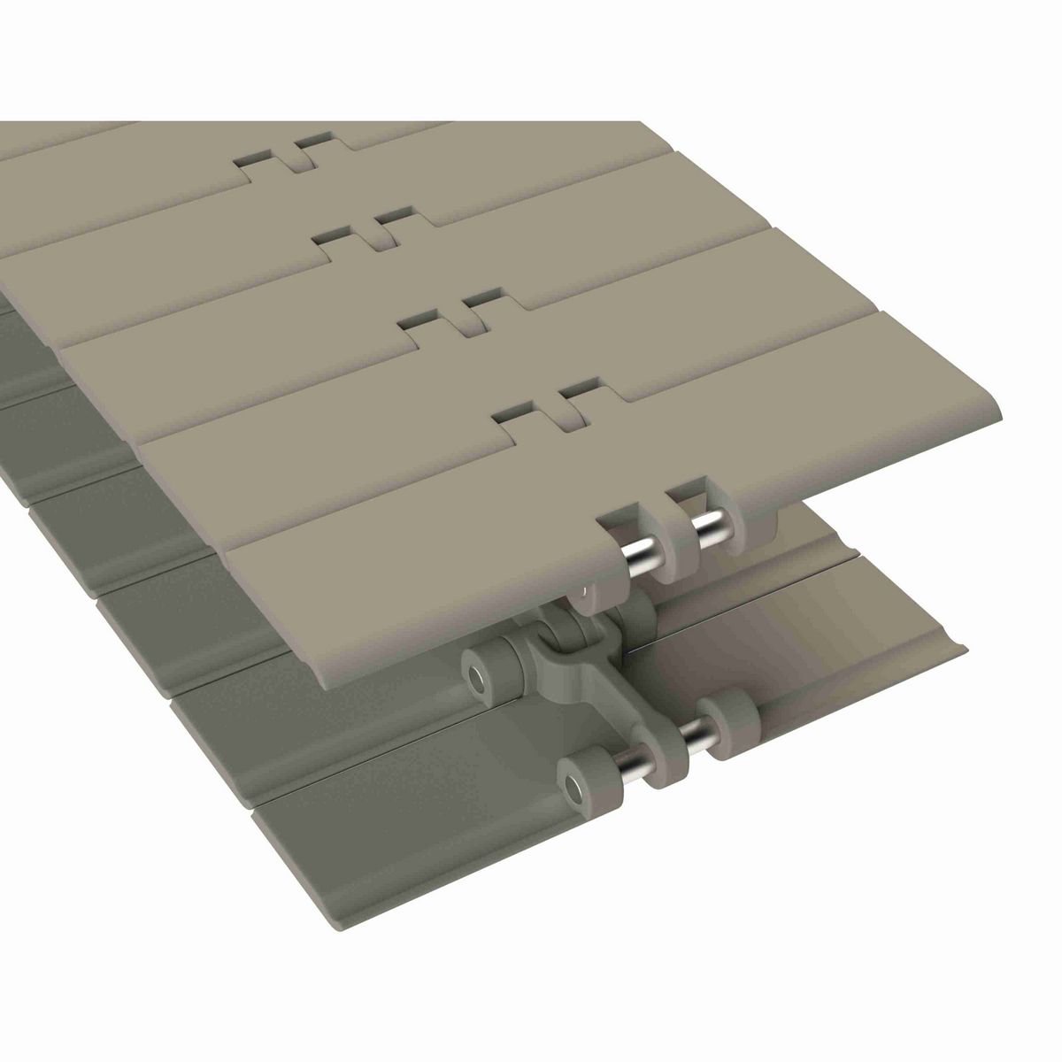 Rexnord 820 Straight Running Solid Top, Material: Extreme Chemical Resistant (Grey), Width: 7.5in, Pitch: 1.5in - 81428604