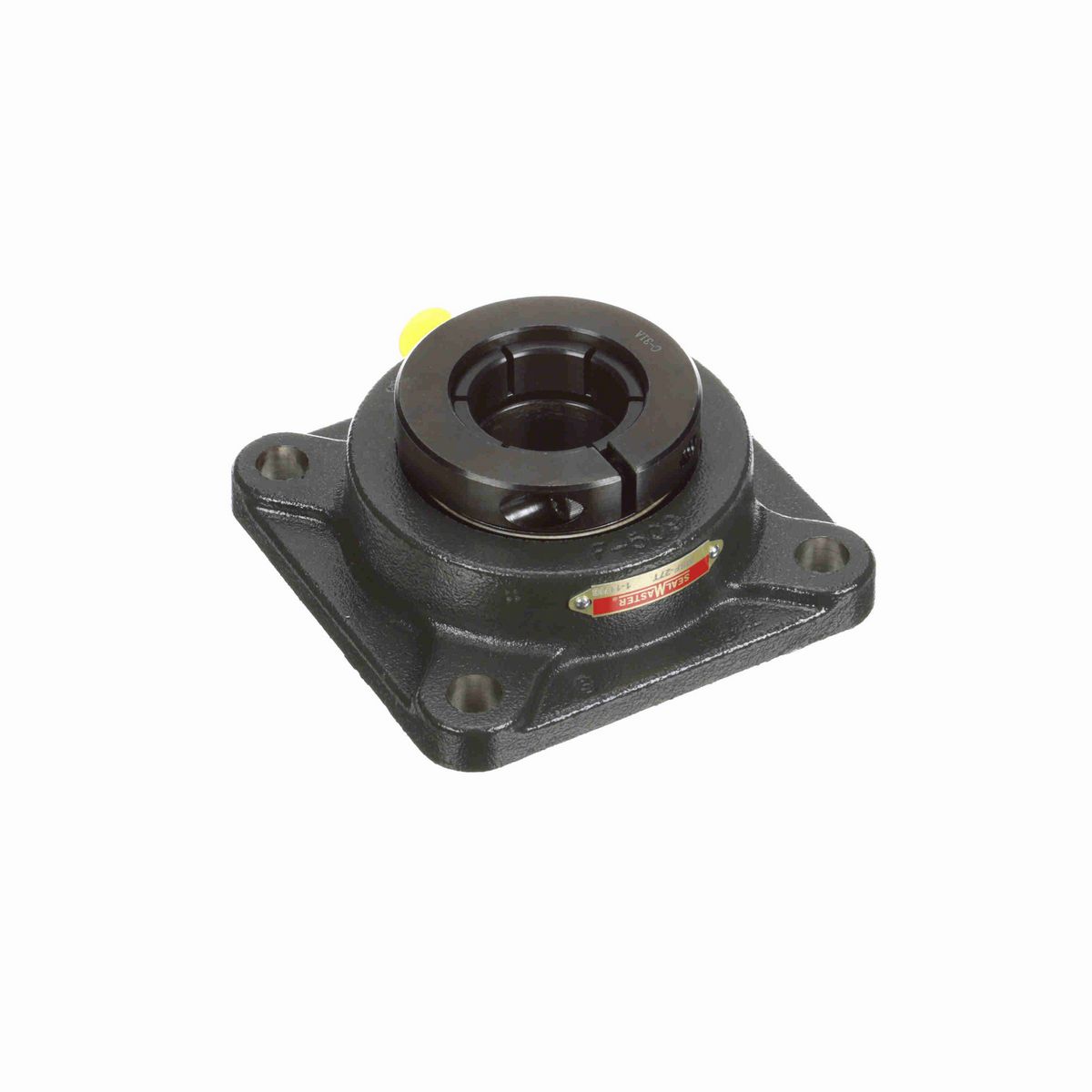 Sealmaster Mounted Cast Iron Four Bolt Flange Ball Bearing - 52100 Bearing Steel, Black Oxided - Concentric Lock - MSF-27T