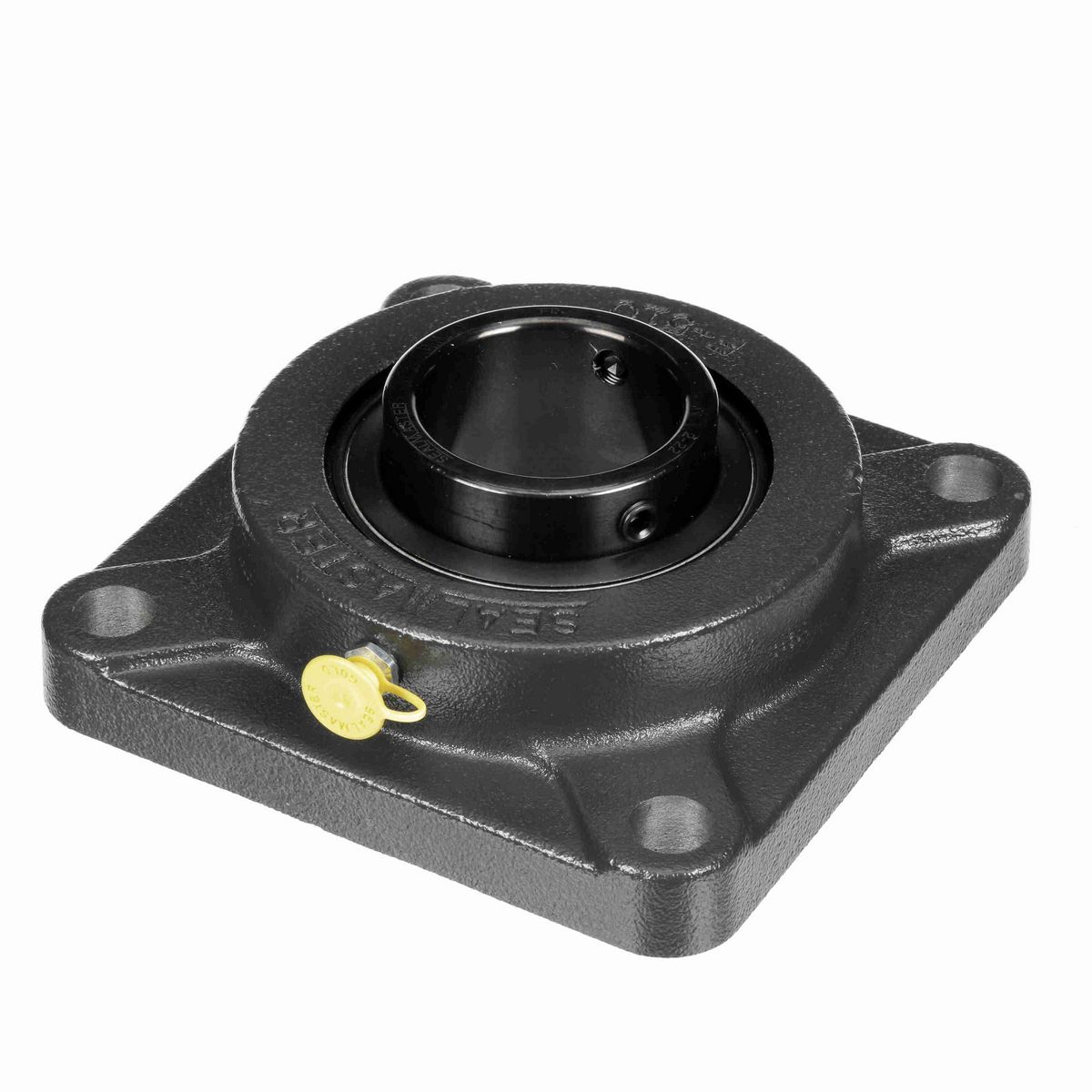 Sealmaster Mounted Cast Iron Four Bolt Flange Ball Bearing - 52100 Bearing Steel, Black Oxided - Setscrew Lock - SF-34