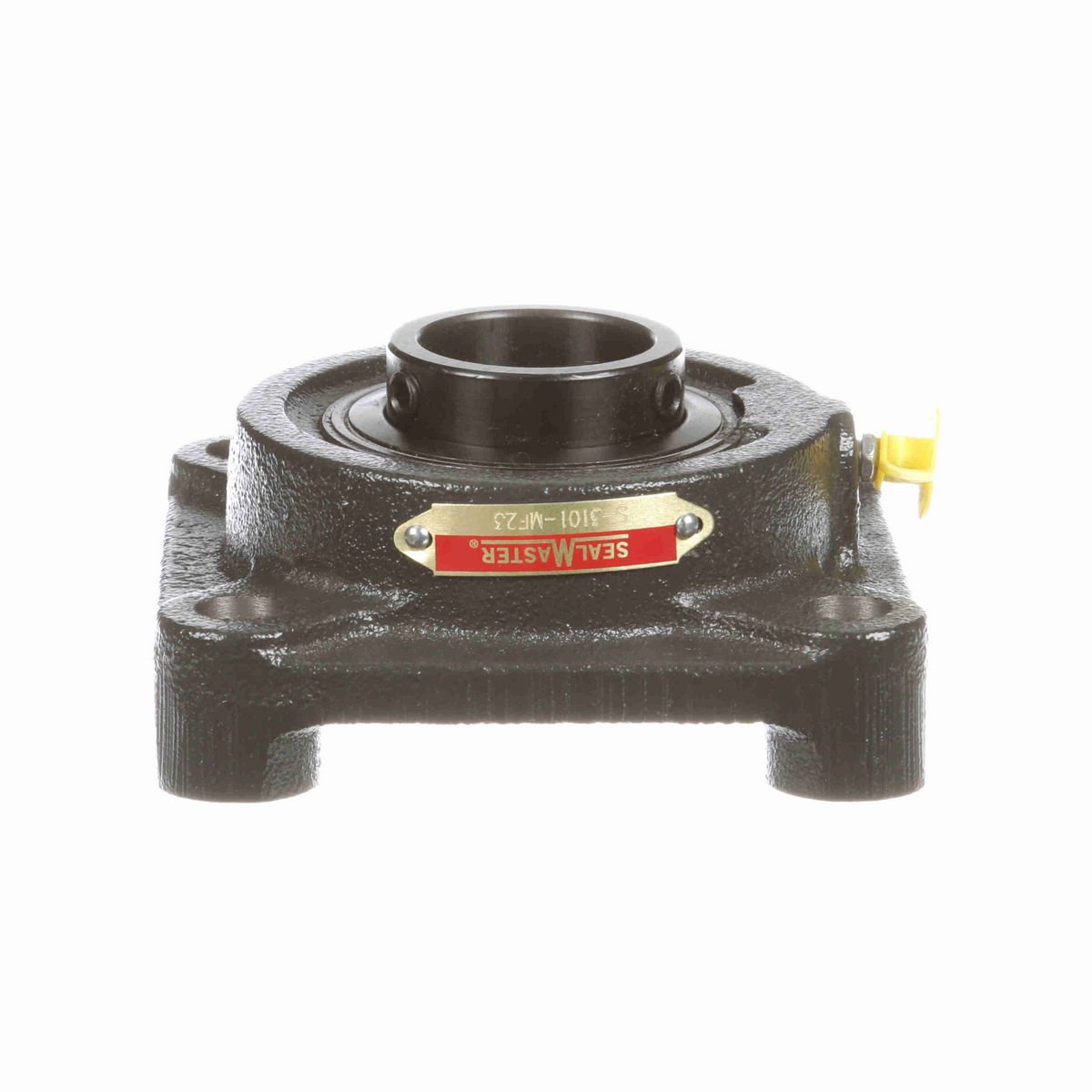 Sealmaster Mounted Cast Iron Four Bolt Flange Ball Bearing - 52100 Bearing Steel, Black Oxided - Setscrew Lock - S-3101-MF23