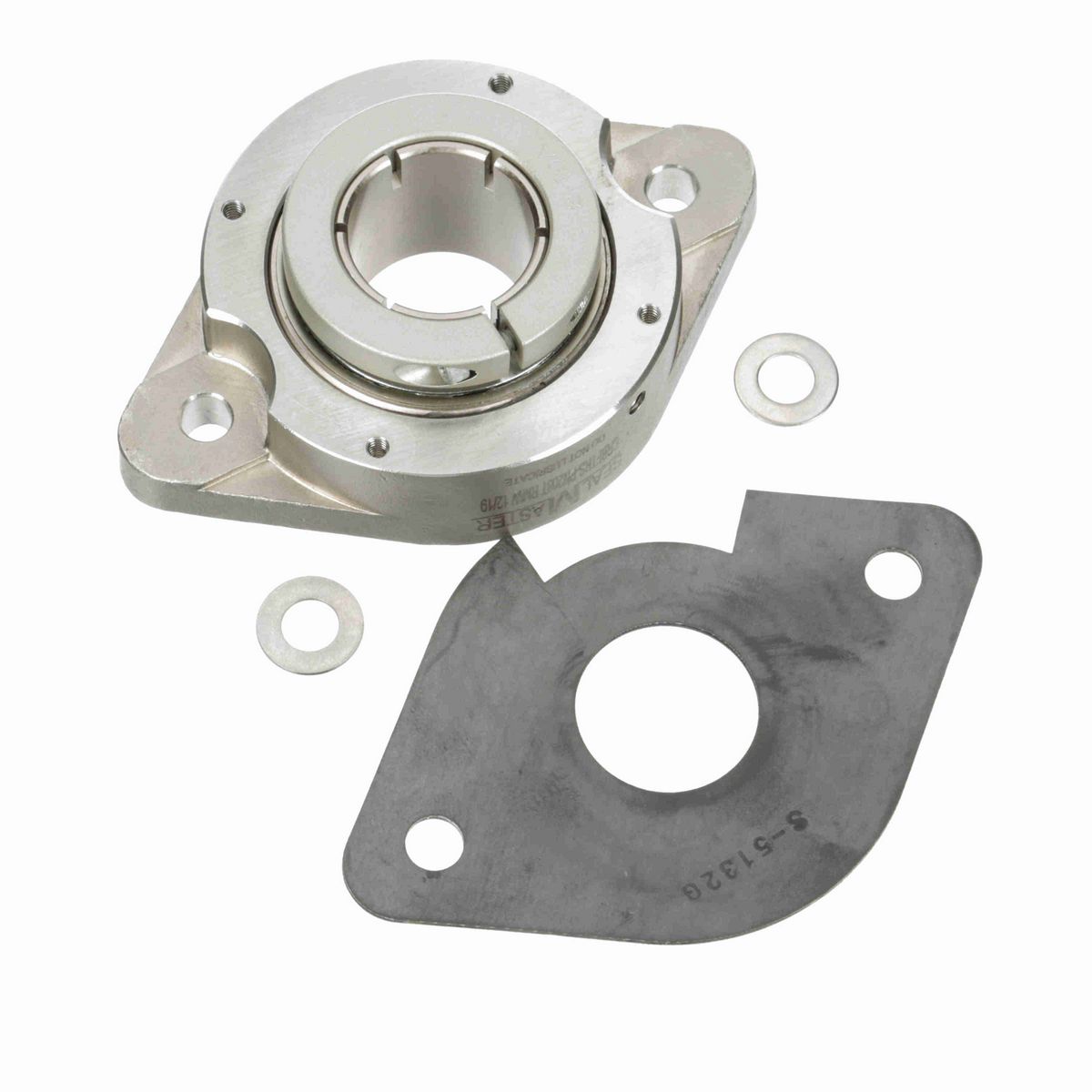 Sealmaster Mounted Cast Iron Two Bolt Flange Ball Bearing - 52100 Bearing Steel, Phosphorus Nickel Coated - Concentric Lock - Corrosion Resistant - Reduced Maintenance - Lubed for Life - CRBFTRS-PN208T RMW