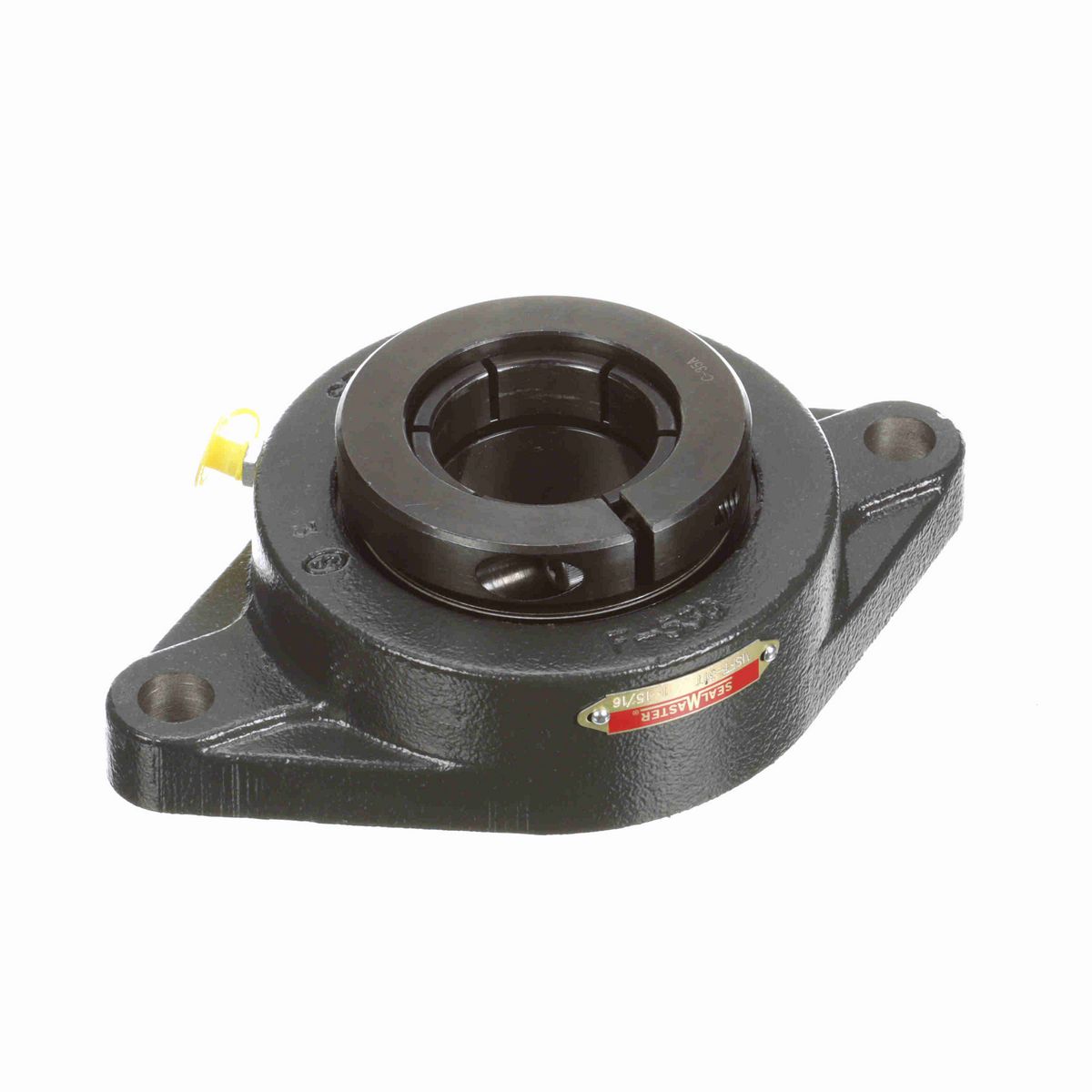 Sealmaster Mounted Cast Iron Two Bolt Flange Ball Bearing - 52100 Bearing Steel, Black Oxided - Concentric Lock - MSFT-31T