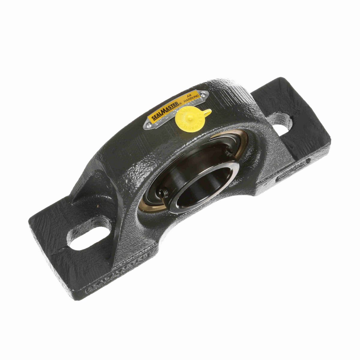 Sealmaster Mounted Cast Iron Two Bolt Pillow Block Ball Bearing - 52100 Bearing Steel, Black Oxided - Setscrew Lock - Air Handling Housing Fit, Noise Tested - EMP-27 CXU