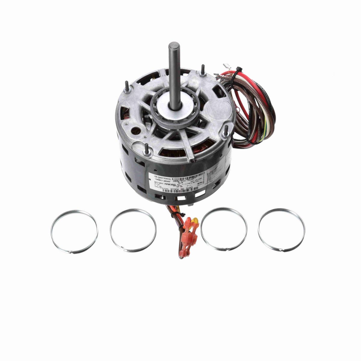 Genteq Fan and Blower Motor, 1/4 HP, 1 Ph, 60 Hz, 115 V, 1075 RPM, 2 Speed, 48 Frame, OPAO - 3383