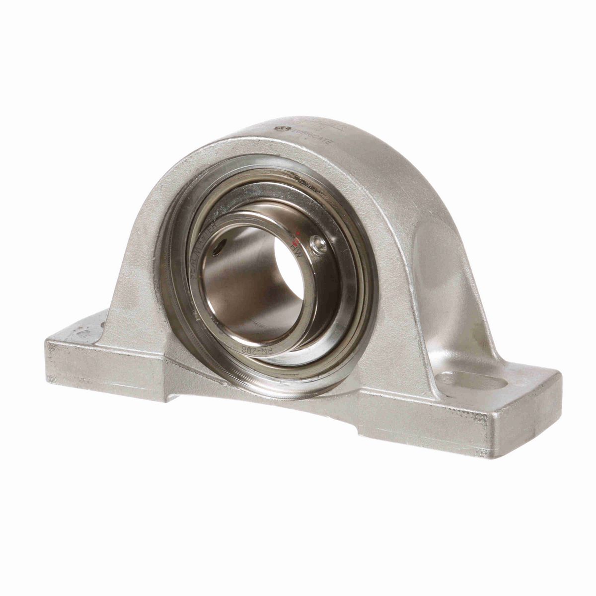 Sealmaster Mounted Stainless Steel Two Bolt Pillow Block Ball Bearing - 52100 Bearing Steel, Phosphorus Nickel Coated - Setscrew Lock - Corrosion Resistant - Reduced Maintenance - Lubed for Life - CRPS-PN208 RMW