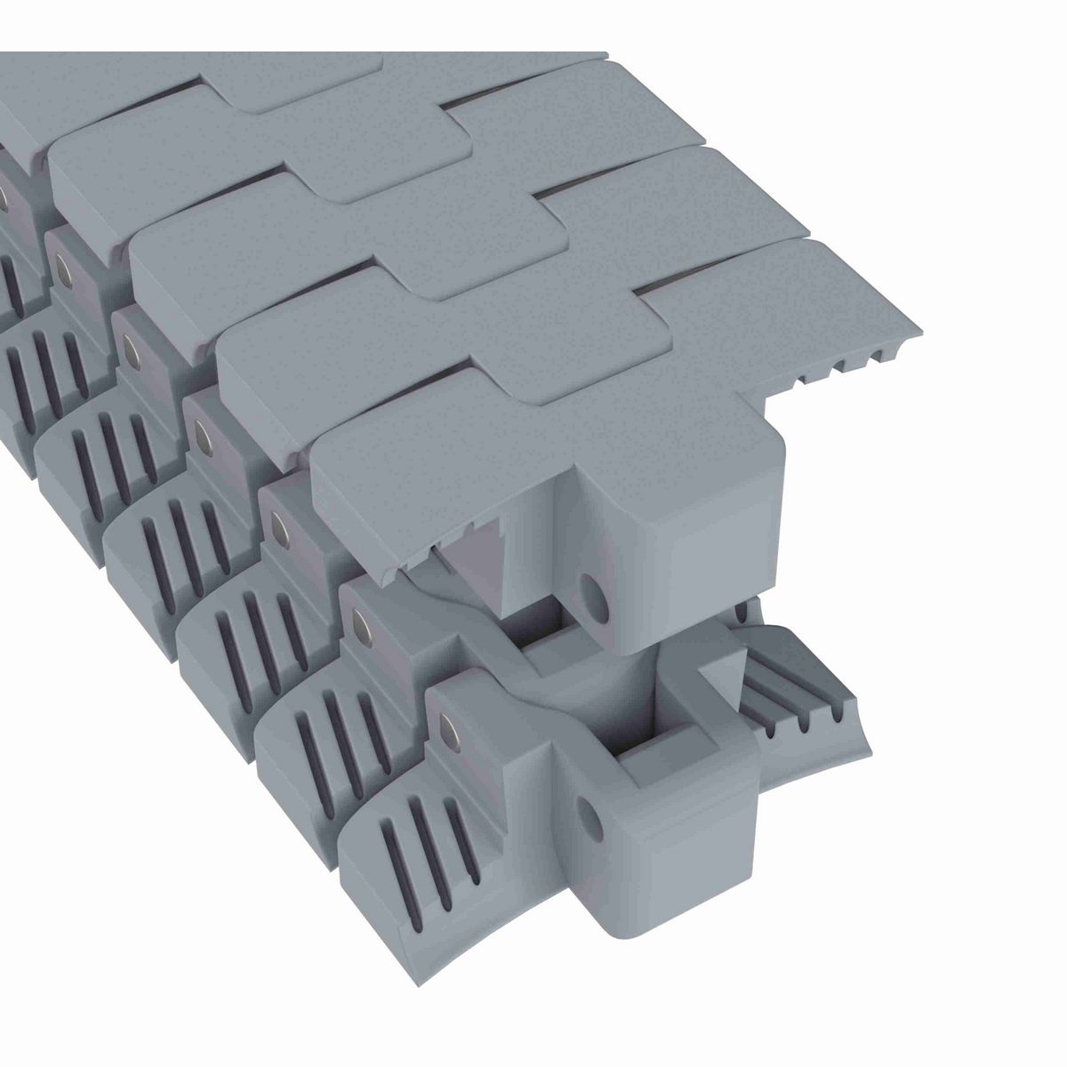 Rexnord 1050 FTLPC Side-flexing Solid Top, Material: Silver Platinum Series, Width: 84mm, Pitch: 1in - 81429802
