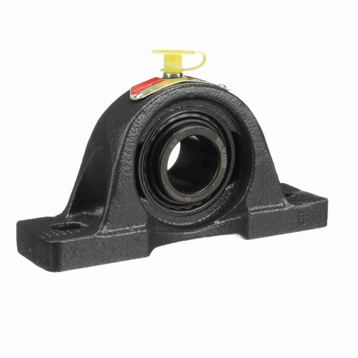 Sealmaster Mounted Cast Iron Two Bolt Pillow Block Ball Bearing - 52100 Bearing Steel, Black Oxided - Setscrew Lock - NP-16C