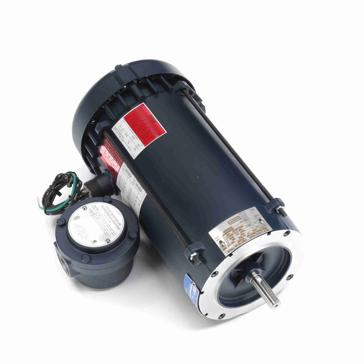 LEESON Explosion Proof Motor, 1 & 0.75 HP, 3 Ph, 60 & 50 Hz, 230/460 & 190/380 V, 1800 & 1500 RPM, 56C Frame, EPFC - 119423.00