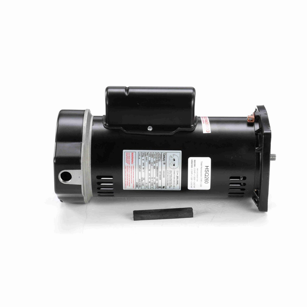 Century Centurion PRO ® Motors Pool Pump Motor, 2.60 HP, 1 Ph, 60 Hz, 230 V, 3600 RPM, 48Y Frame, ODP - HSQ260