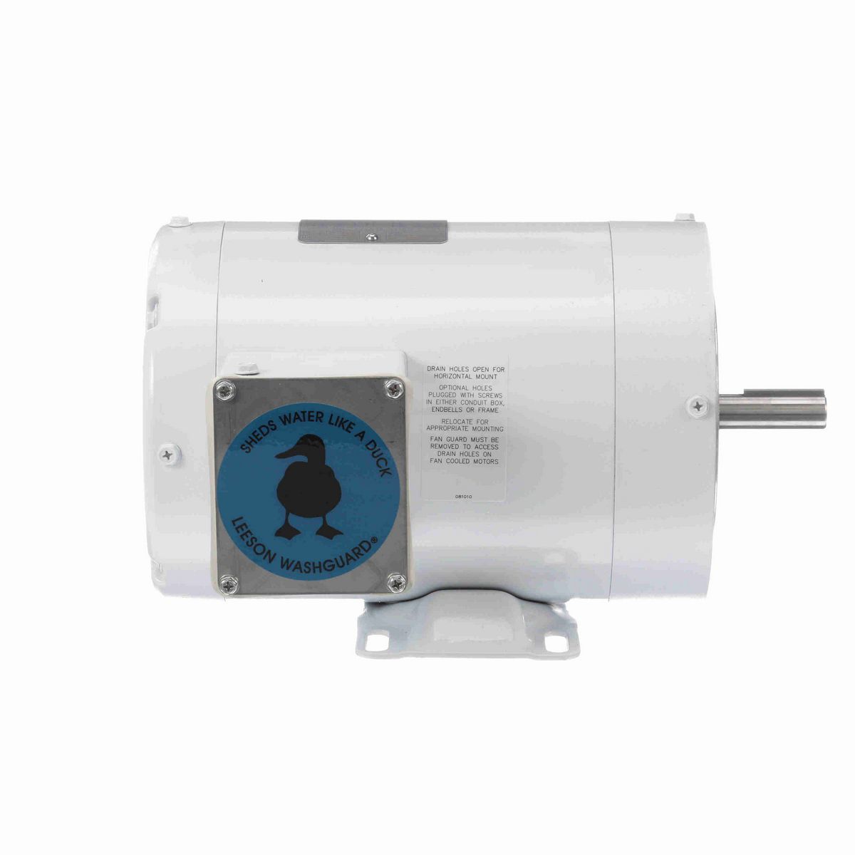 LEESON White Duck™ General Purpose Motor, 0.50 HP, 3 Ph, 60 Hz, 230/460 V, 1200 RPM, 56C Frame, TENV - 115743.00