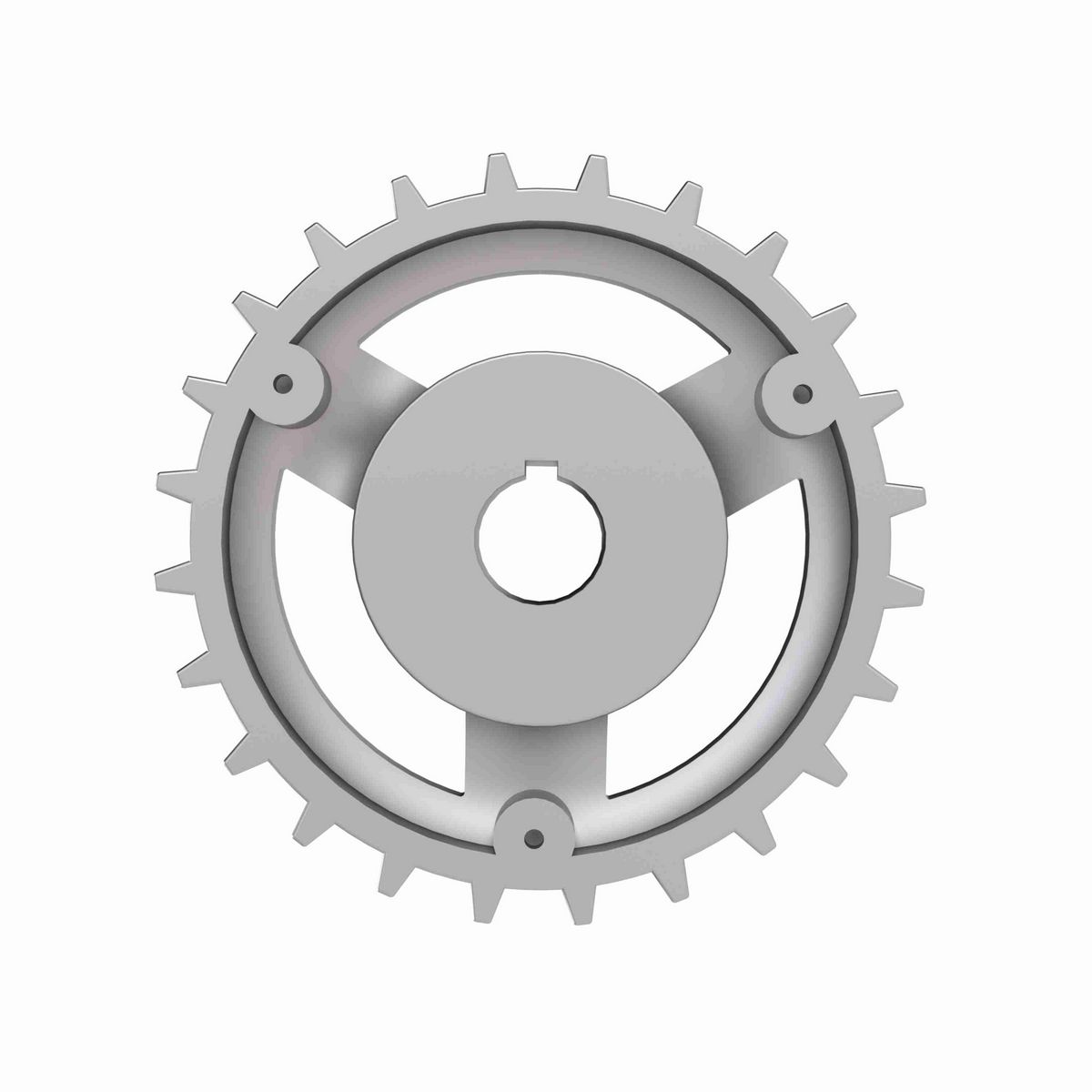 Rexnord 820 Series Solid One Piece Cast Iron Sprocket with 24 Teeth and a 1in Round Shaft-Ready Bore with Keyway & Setscrew - 401-44-13