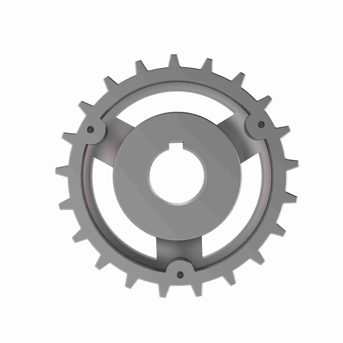 Rexnord 815 Series Solid One Piece Cast Iron Sprocket with 21 Teeth and a 1in Round Shaft-Ready Bore with Keyway & Setscrew - 401-160-17