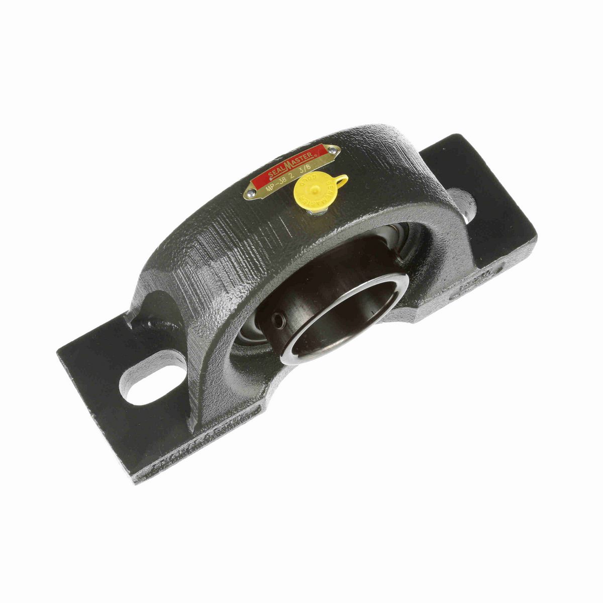 Sealmaster Mounted Cast Iron Two Bolt Pillow Block Ball Bearing - 52100 Bearing Steel, Black Oxided - Setscrew Lock - MP-38