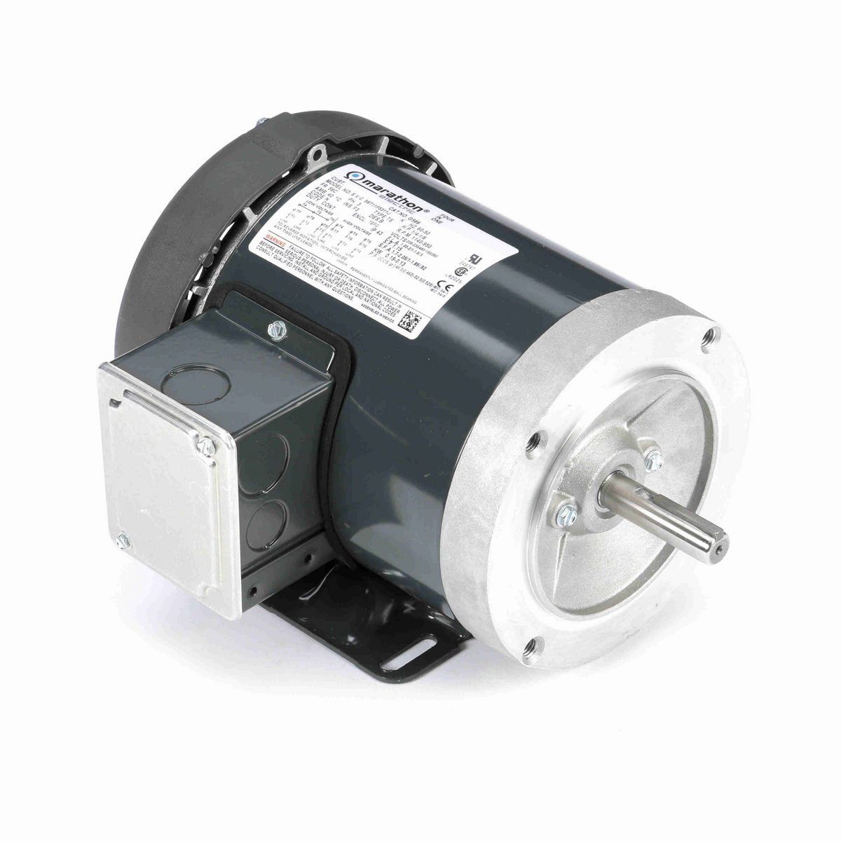 LEESON General Purpose Motor, 0.25 & 0.17 HP, 3 Ph, 60 & 50 Hz, 208-230/460 & 190/380 V, 1200 & 1000 RPM, 56C Frame, TEFC - G586