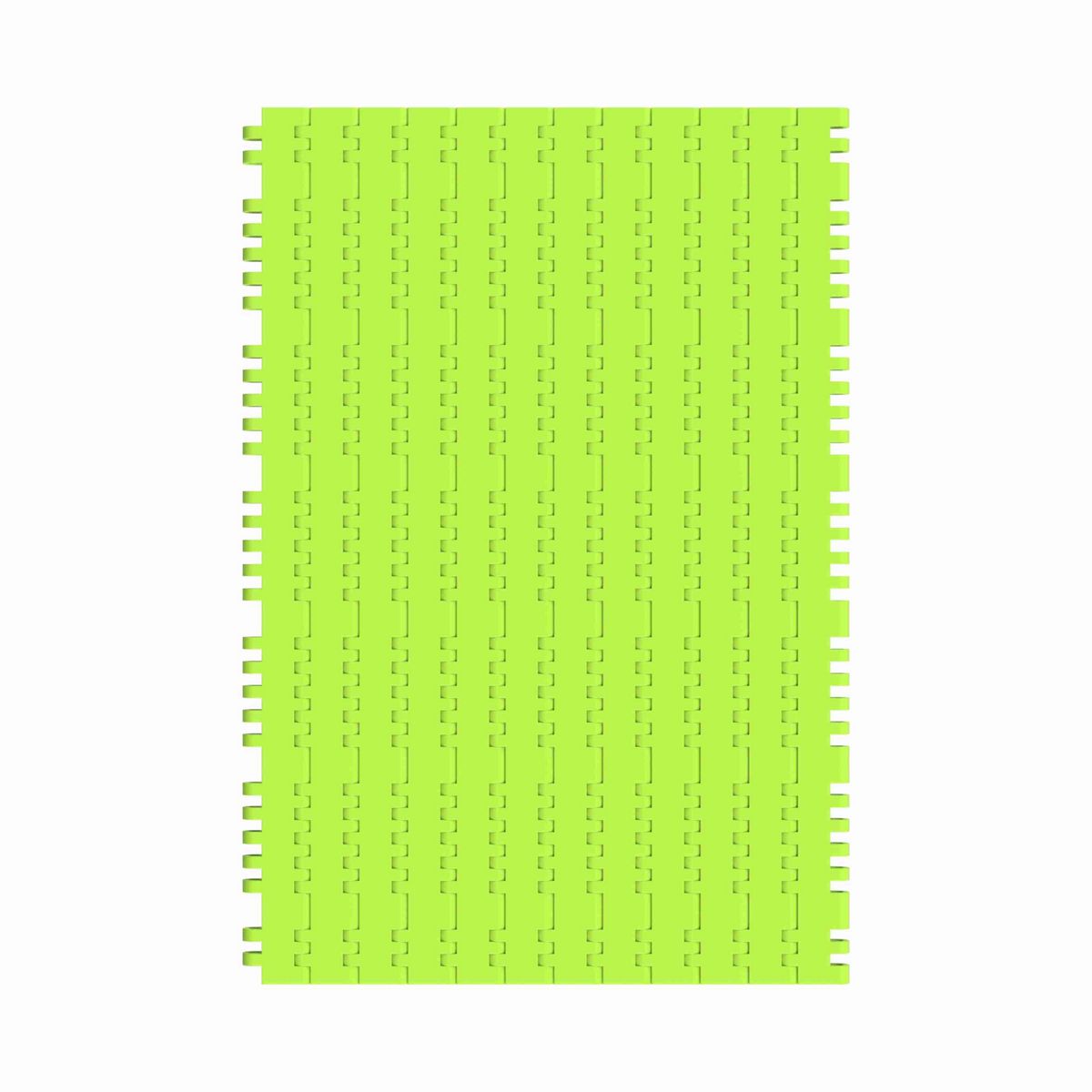 Rexnord 7705 Straight Running Solid Top, Material: Bright Lime-Green Dry PET Low Friction, Width: 12in, Pitch: 1in - 10523052