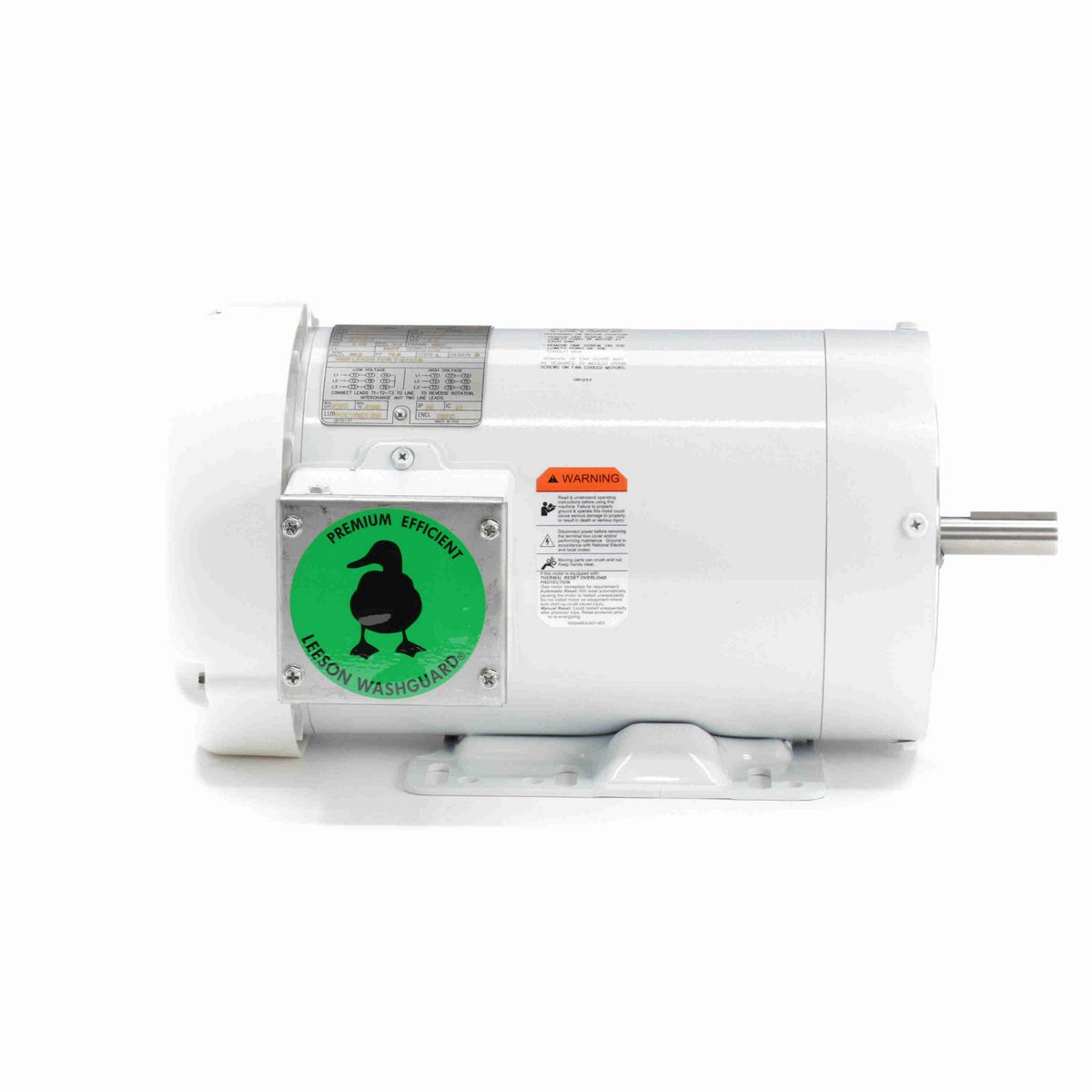 LEESON White Duck™ General Purpose Motor, 2 HP, 3 Ph, 60 Hz, 230/460 V, 1800 RPM, 56C Frame, TEFC - 119483.00
