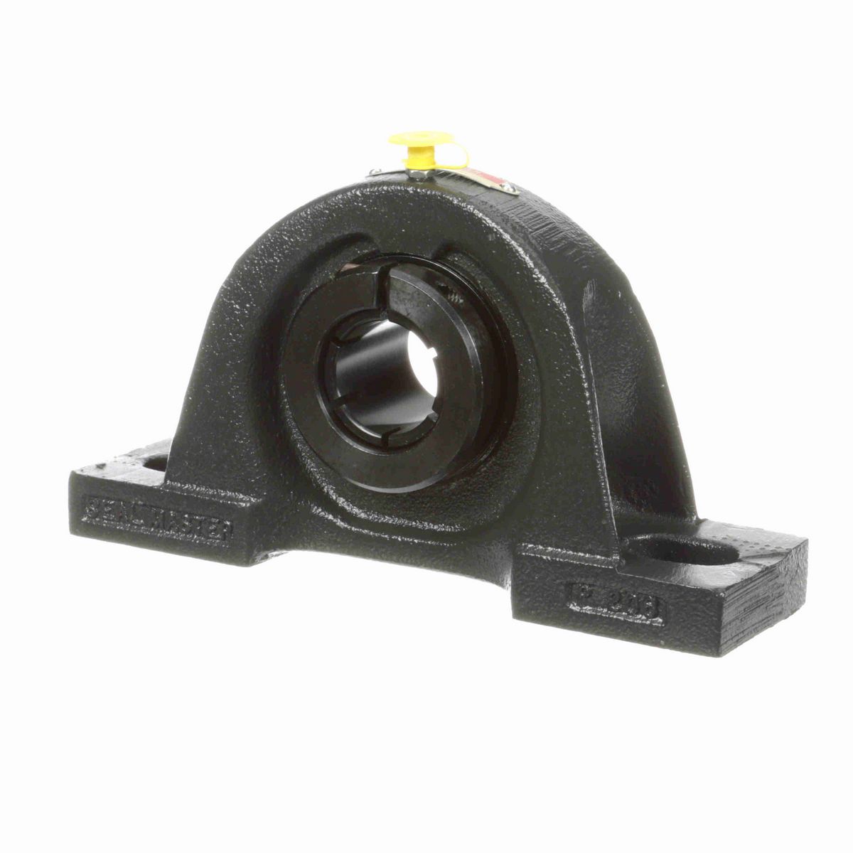 Sealmaster Mounted Cast Iron Two Bolt Pillow Block Ball Bearing - 52100 Bearing Steel, Black Oxided - Concentric Lock - SP-20T