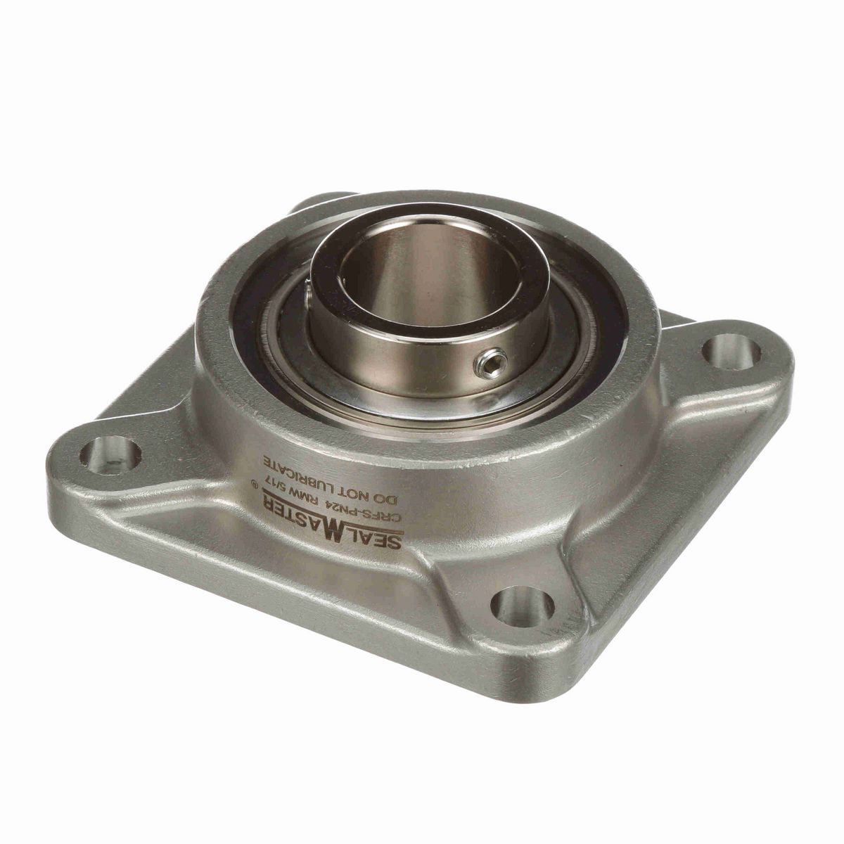 Sealmaster Mounted Stainless Steel Four Bolt Flange Ball Bearing - 52100 Bearing Steel, Phosphorus Nickel Coated - Setscrew Lock - Corrosion Resistant - Reduced Maintenance - Lubed for Life - CRFS-PN24 RMW