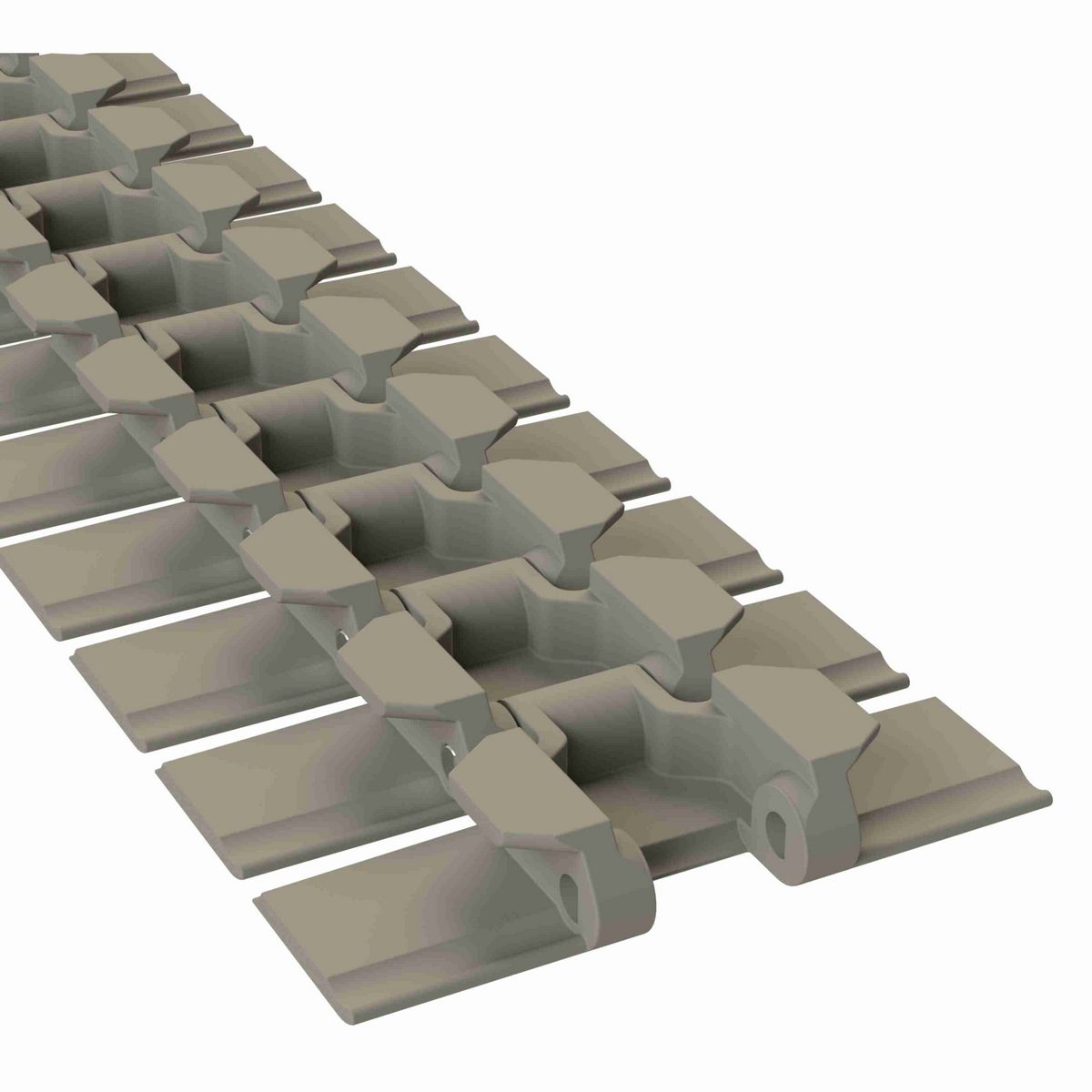 Rexnord 880TAB Side-flexing Solid Top, Material: Extreme Chemical Resistant (Grey), Width: 4.5in, Pitch: 1.5in - 81437092