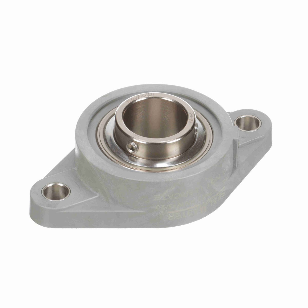 Sealmaster Mounted Composite Two Bolt Flange Ball Bearing - 52100 Bearing Steel, Phosphorus Nickel Coated - Setscrew Lock - Corrosion Resistant - Reduced Maintenance - Lubed for Life - CRFTC-PN23 RMW