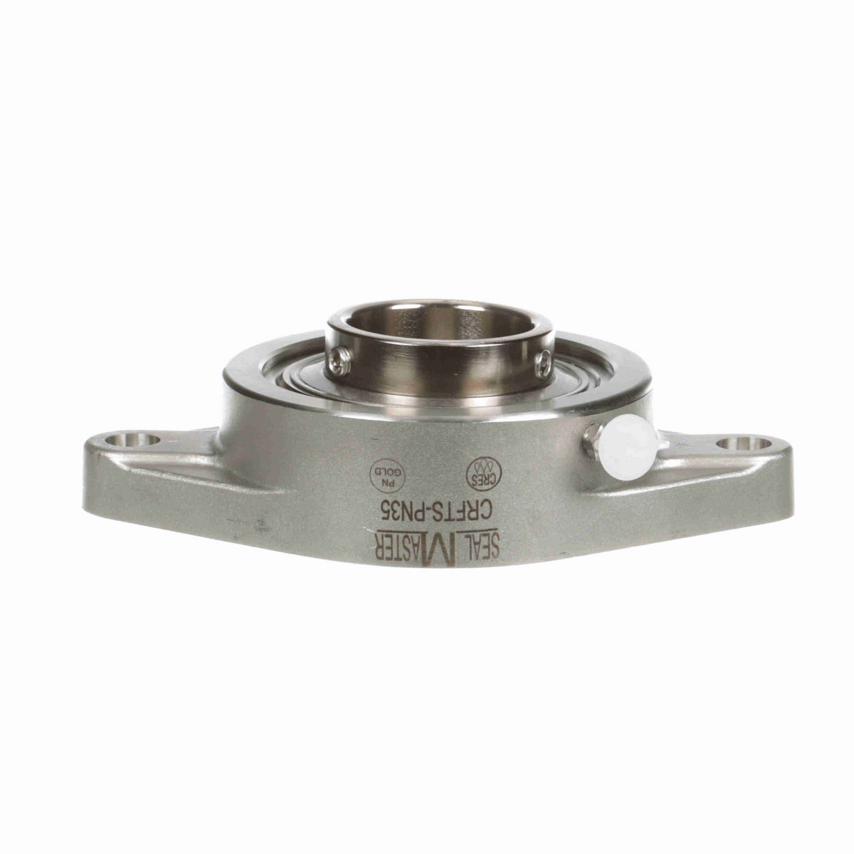Sealmaster Mounted Stainless Steel Two Bolt Flange Ball Bearing - 52100 Bearing Steel, Phosphorus Nickel Coated - Setscrew Lock - Corrosion Resistant - CRFTS-PN35