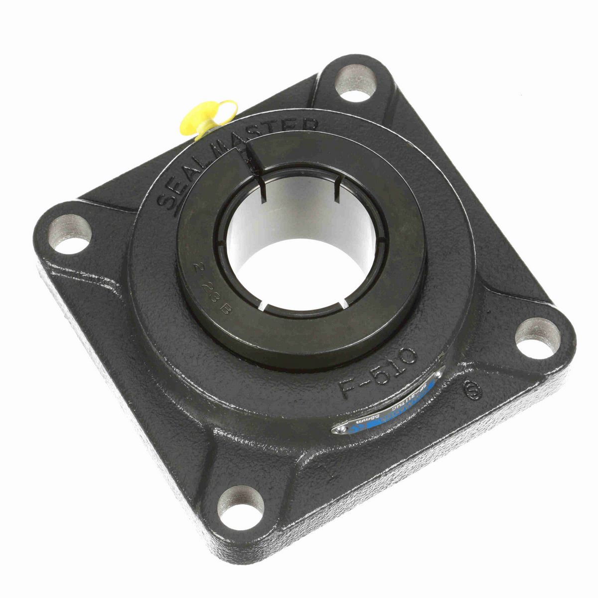 Sealmaster Mounted Cast Iron Four Bolt Flange Ball Bearing - 52100 Bearing Steel, Black Oxided - Concentric Lock - SF-211TMC