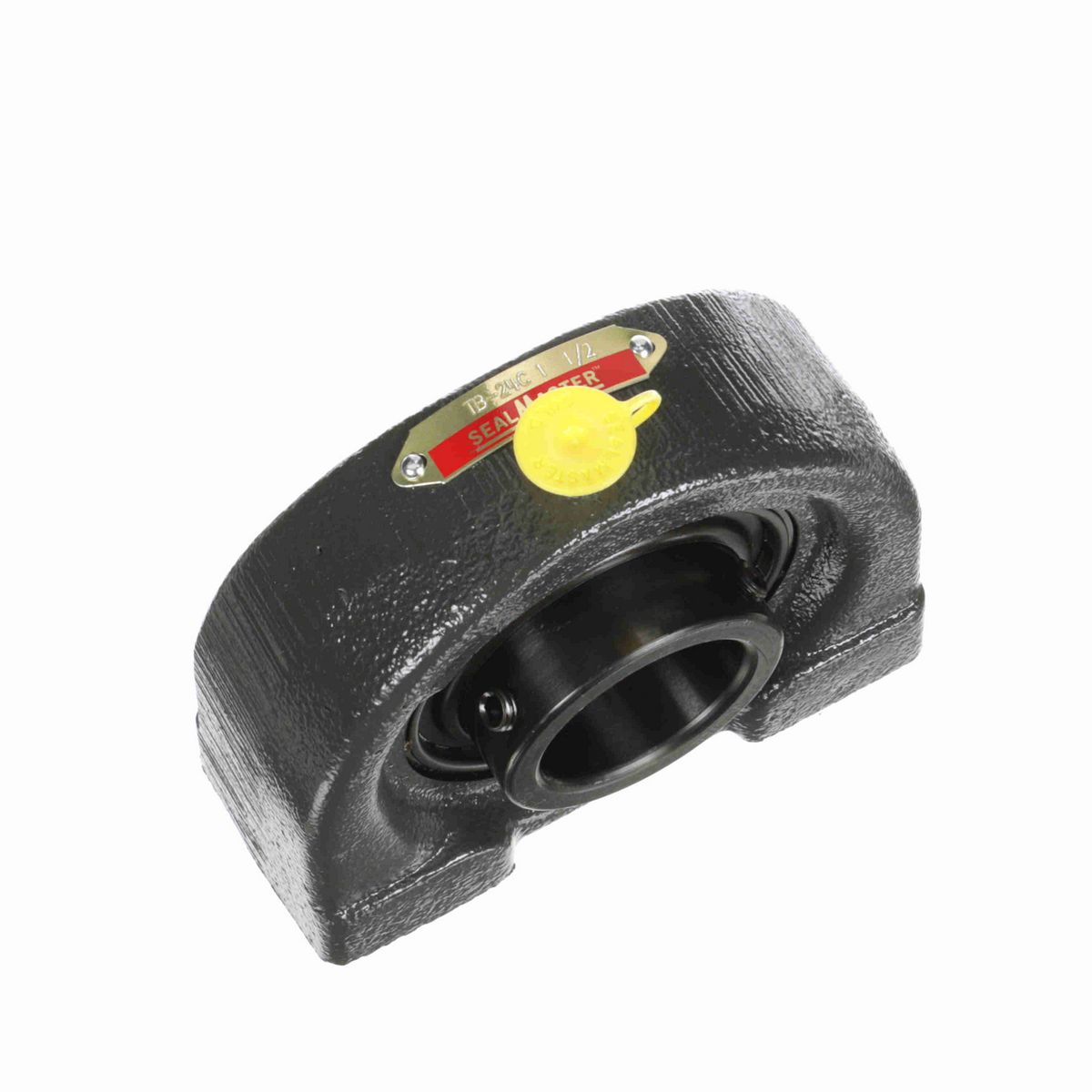 Sealmaster Mounted Cast Iron Tapped Base Pillow Block Ball Bearing - 52100 Bearing Steel, Black Oxided - Setscrew Lock - TB-24C