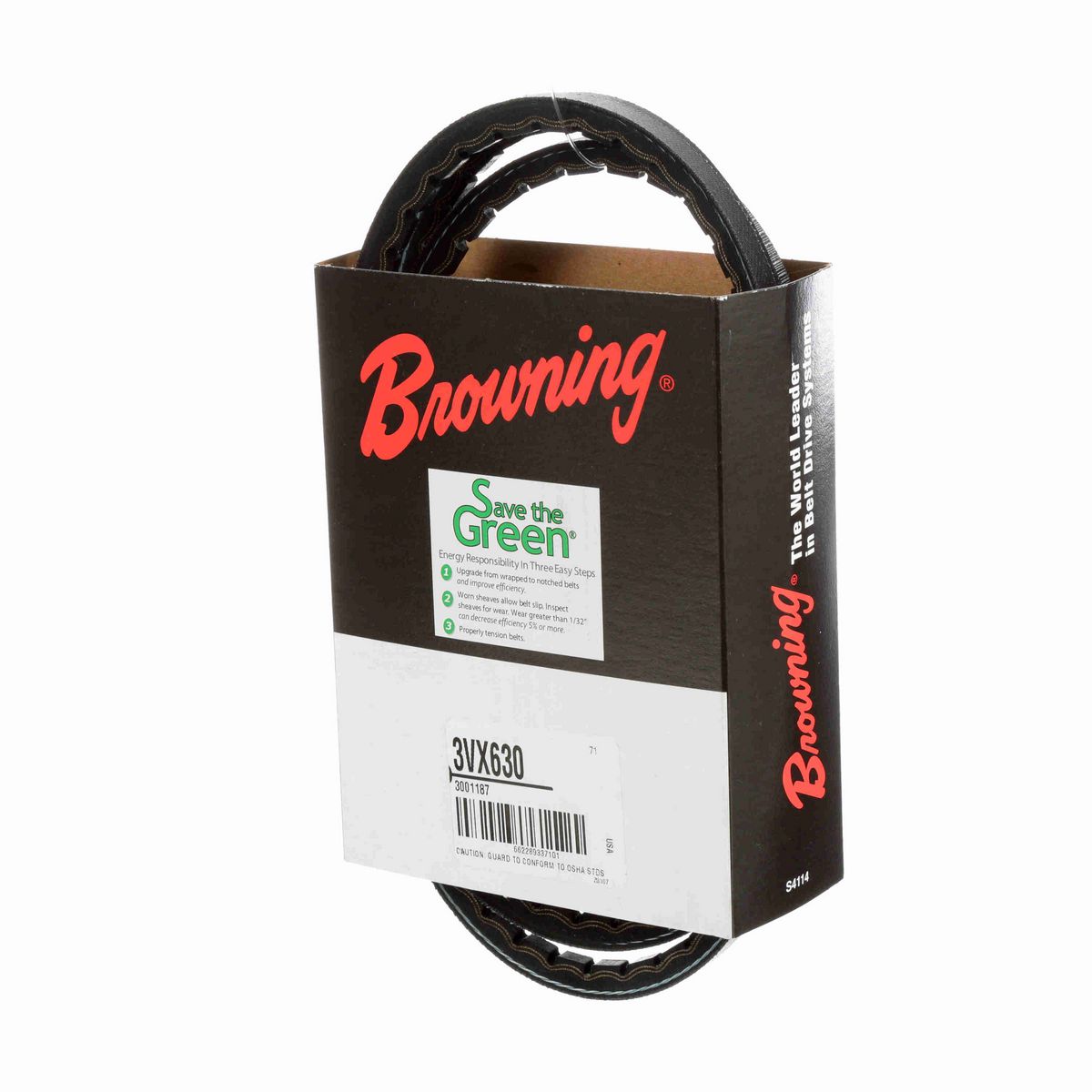 Browning EPDM Notched Belt 98% Efficient - 3VX630