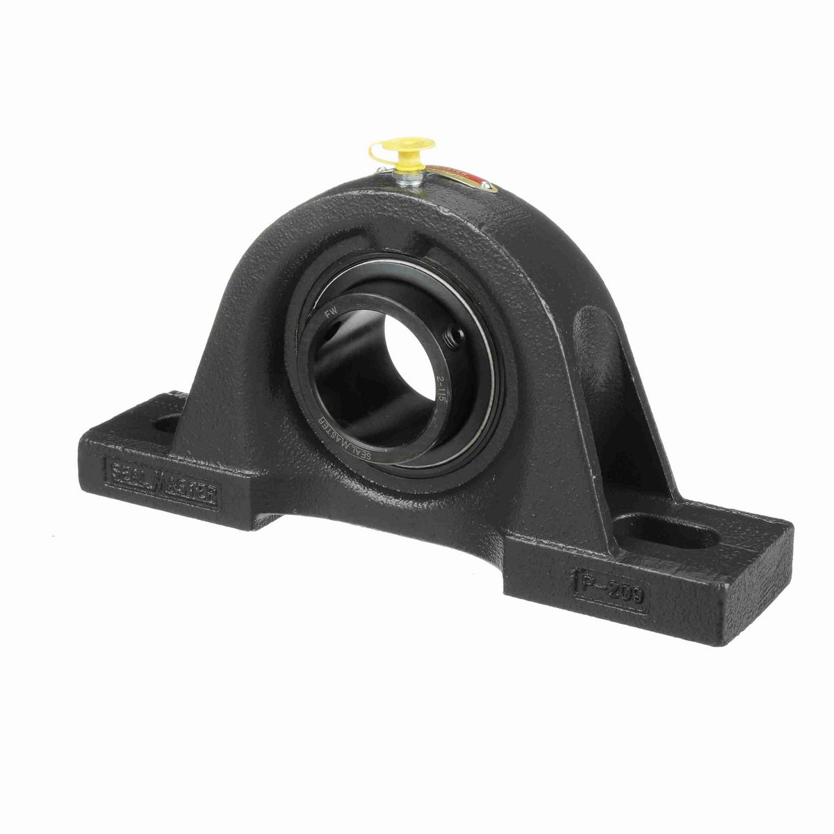 Sealmaster Mounted Cast Iron Two Bolt Pillow Block Ball Bearing - 52100 Bearing Steel, Black Oxided - Setscrew Lock - SP-31