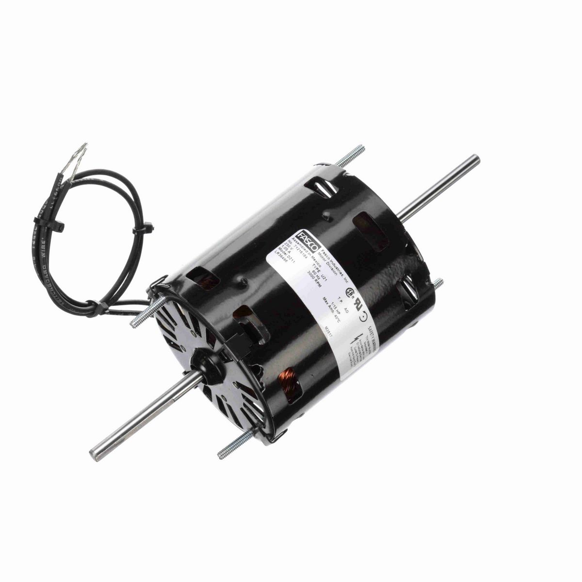 FASCO Fan and Blower Motor, 1/15 HP, 1 Ph, 60 Hz, 230 V, 3000 RPM, 1 Speed, 3.3" Diameter, OAO - D211