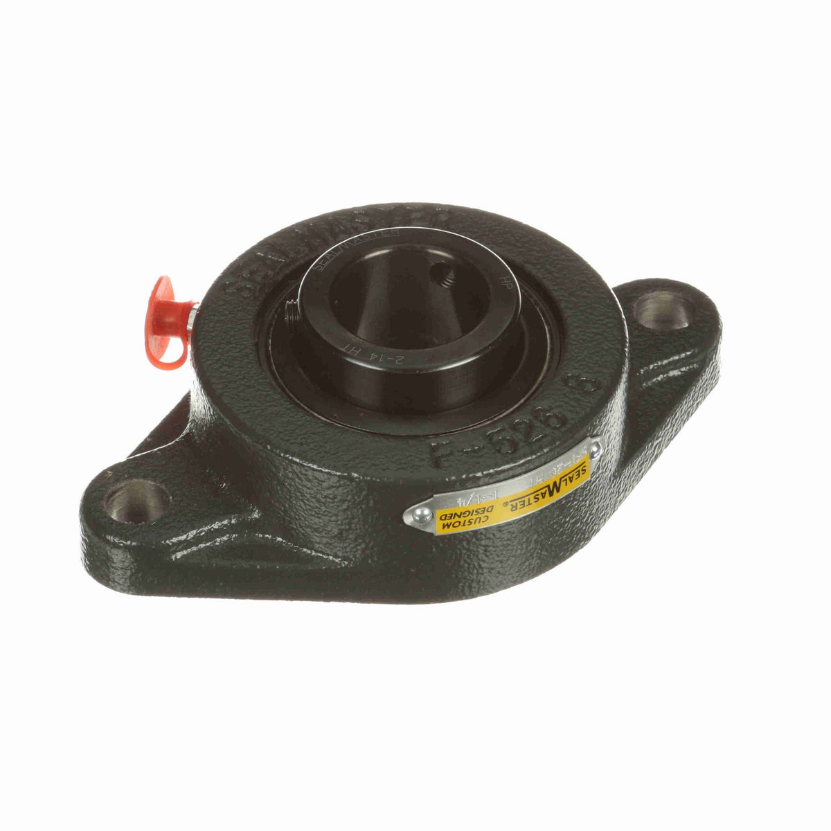 Sealmaster Mounted Cast Iron Two Bolt Flange Ball Bearing - 52100 Bearing Steel, Black Oxided - Setscrew Lock - High Temperature - SFT-20 HT