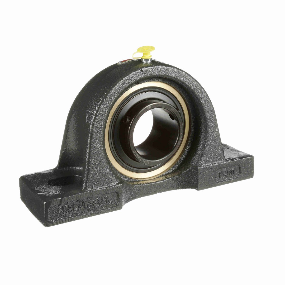Sealmaster Mounted Cast Iron Two Bolt Pillow Block Ball Bearing - 52100 Bearing Steel, Black Oxided - Setscrew Lock - Air Handling Housing Fit, Noise Tested - EMP-23 CXU
