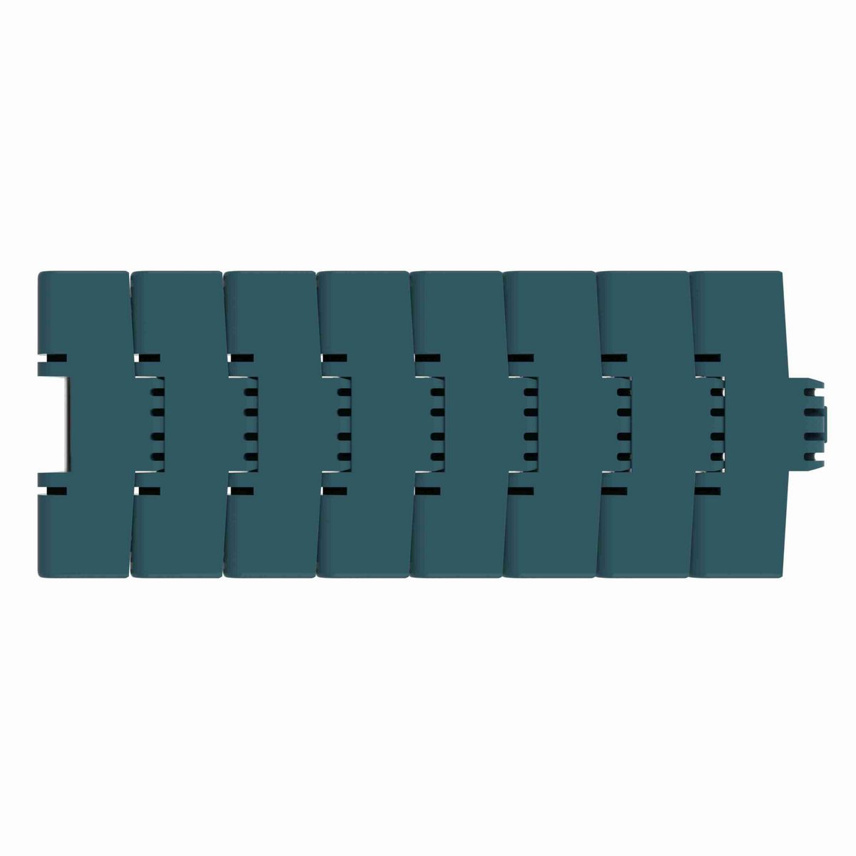 Rexnord 1040FTM Side-flexing Solid Top, Material: Green Low Friction Acetal, Width: 3.3in, Pitch: 1in - 10604555