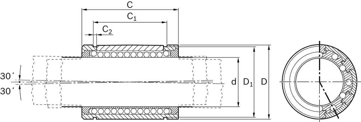 Суперлинейная втулка Bosch Rexroth KBA-25-DD [R067022540]