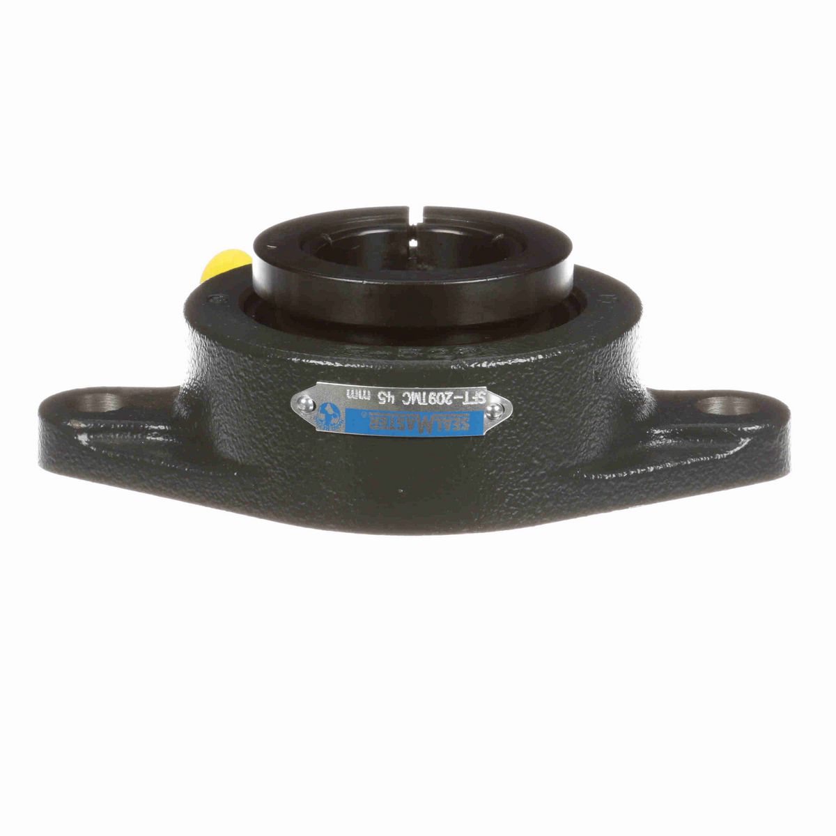 Sealmaster Mounted Cast Iron Two Bolt Flange Ball Bearing - 52100 Bearing Steel, Black Oxided - Concentric Lock - SFT-209TMC