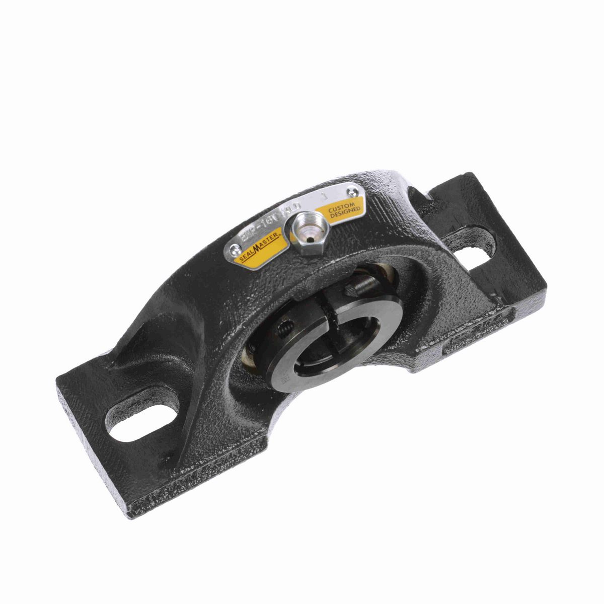 Sealmaster Mounted Cast Iron Two Bolt Pillow Block Ball Bearing - 52100 Bearing Steel, Black Oxided - Concentric Lock - Extra Low Drag - EMP-16T XLO