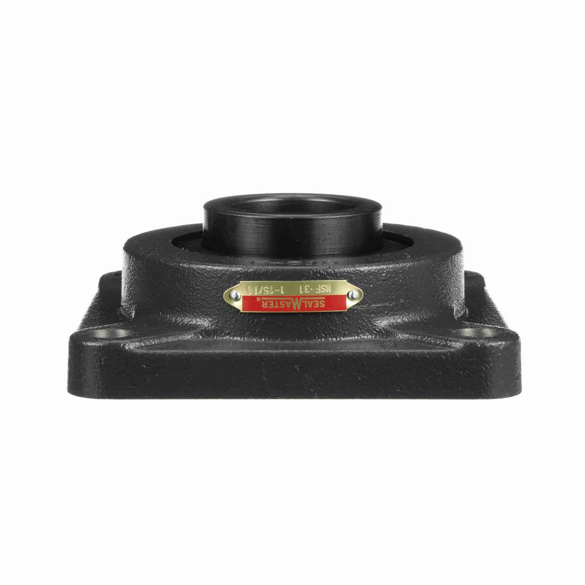 Sealmaster Mounted Cast Iron Four Bolt Flange Ball Bearing - 52100 Bearing Steel, Black Oxided - Setscrew Lock - MSF-31